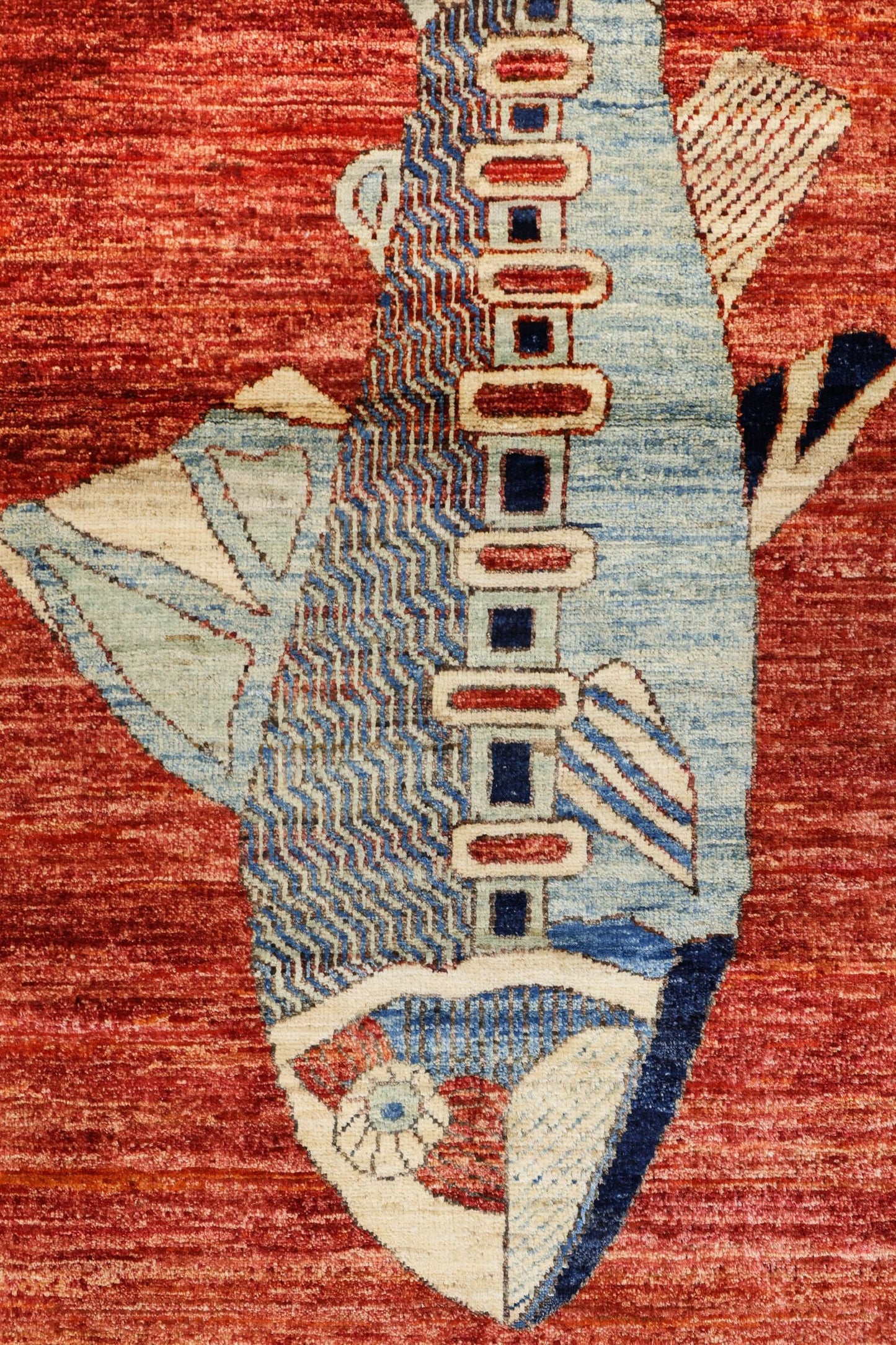 Large Fish Handwoven Contemporary Rug, J80302