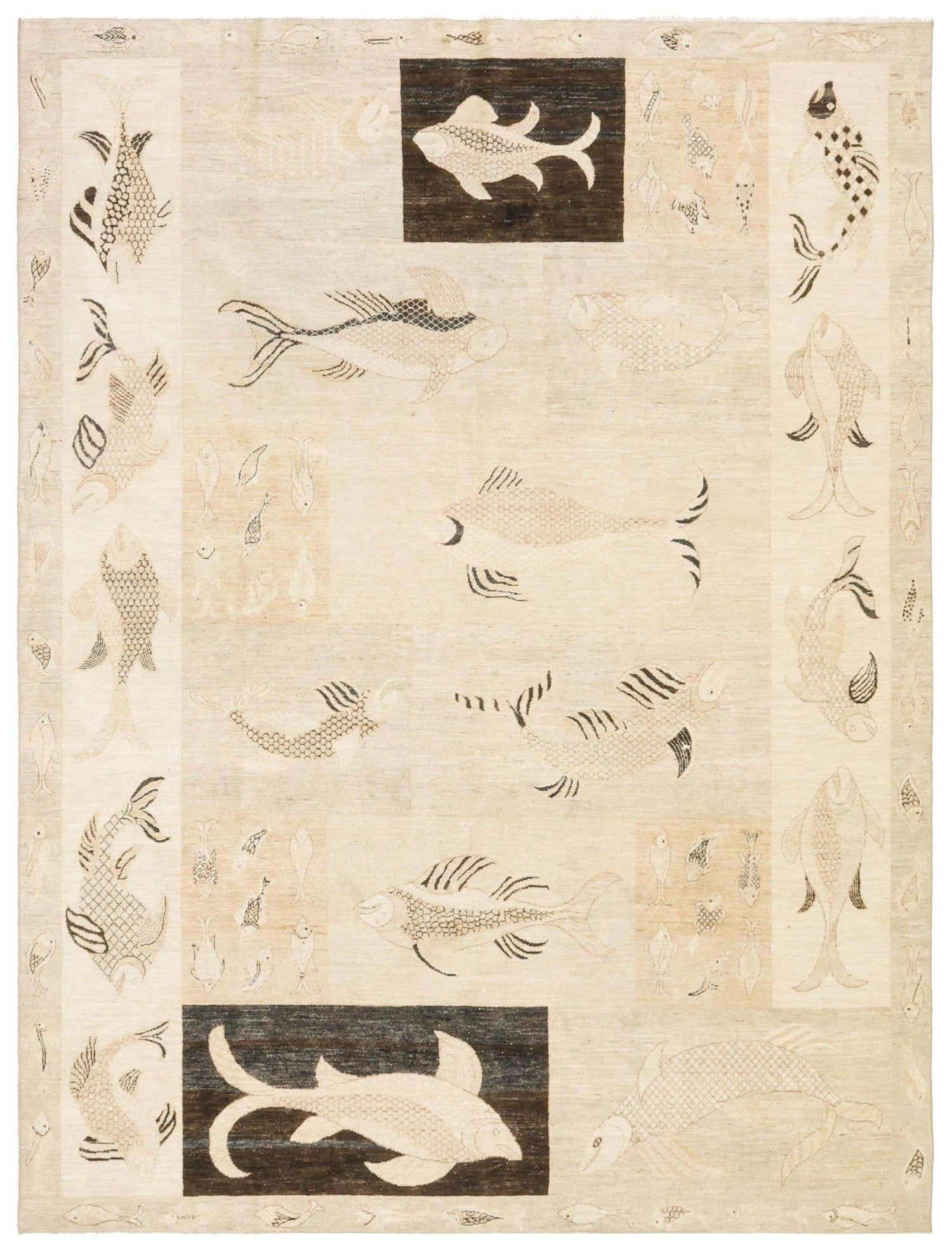 Large Fish Handwoven Contemporary Rug