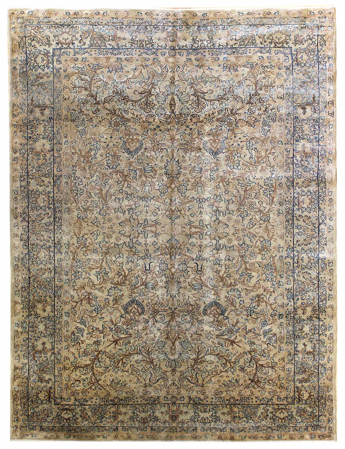 Antique Kerman Handwoven Traditional Rug