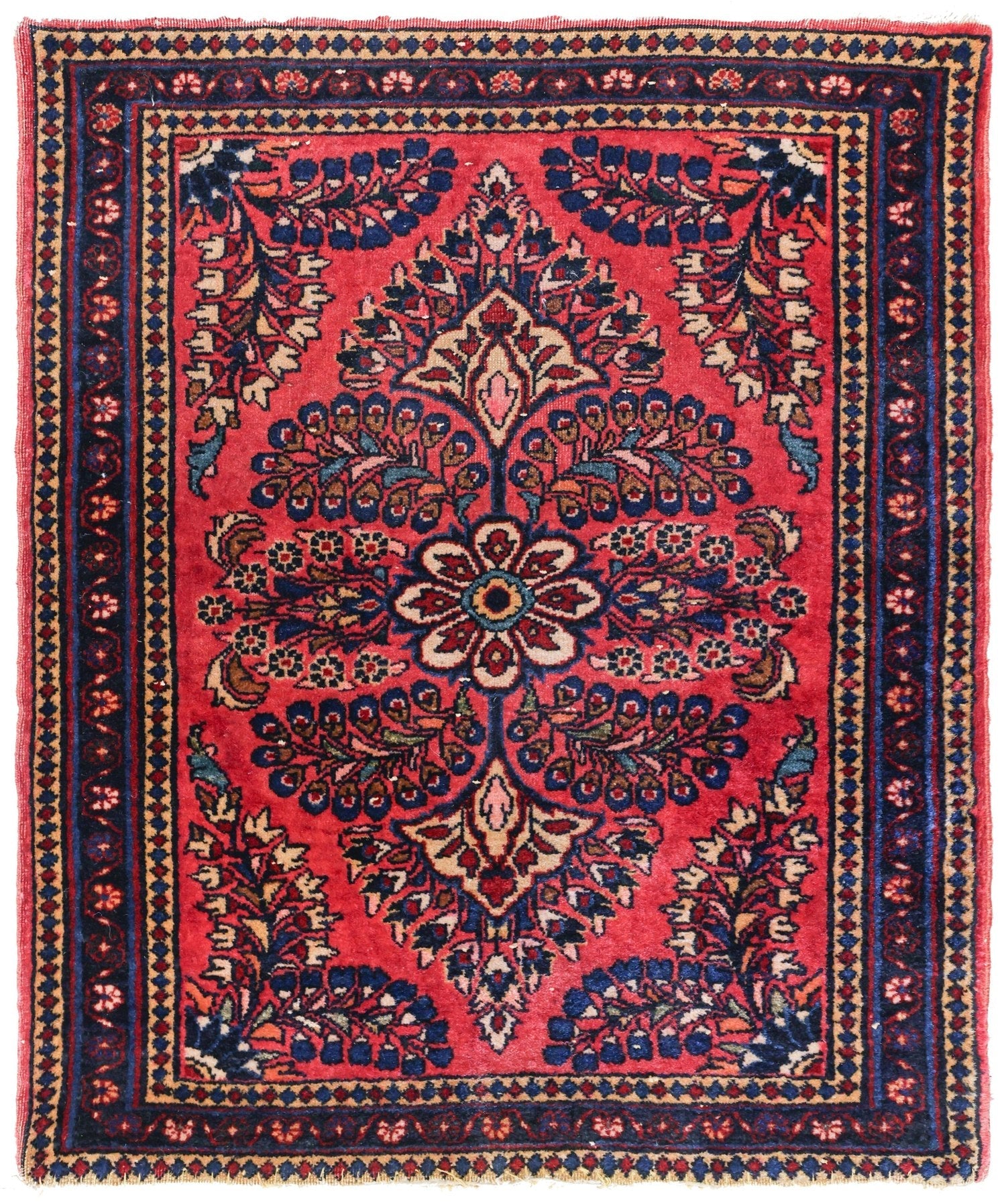Antique Sarouk Handwoven Traditional Rug
