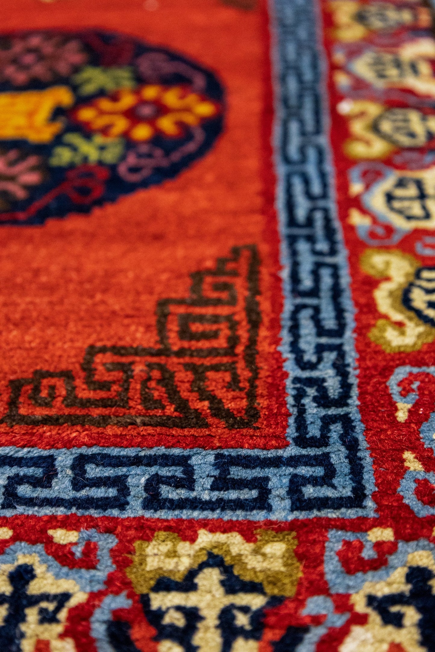 Antique Tibetan Handwoven Traditional Rug, J87237