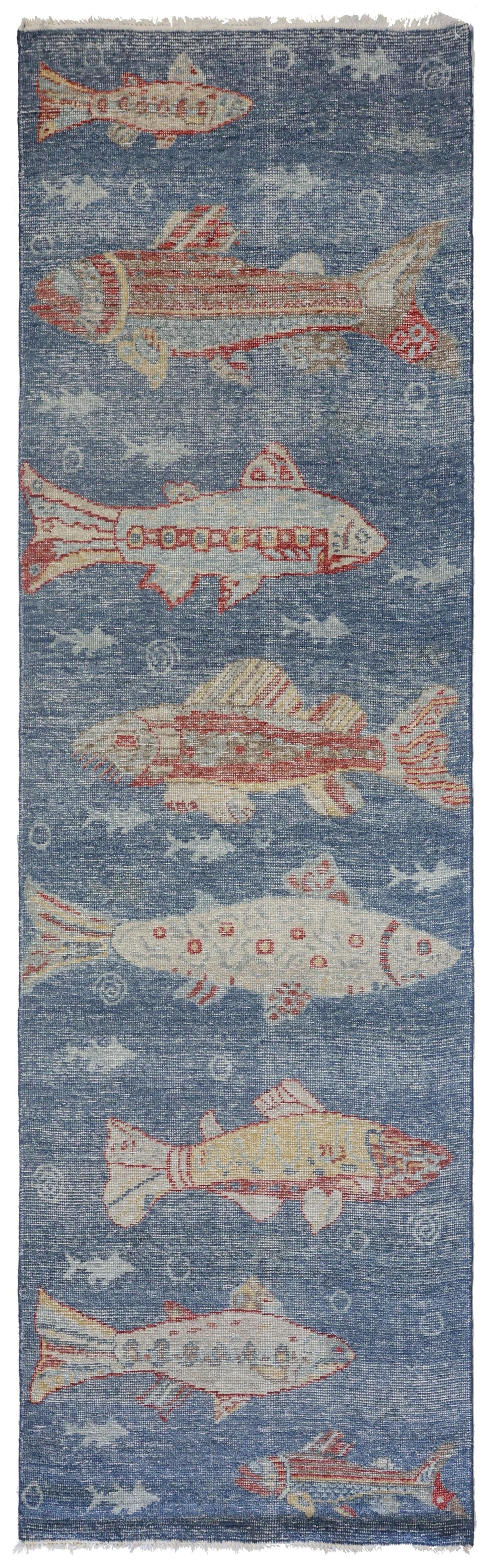 Large Fish Handwoven Transitional Rug