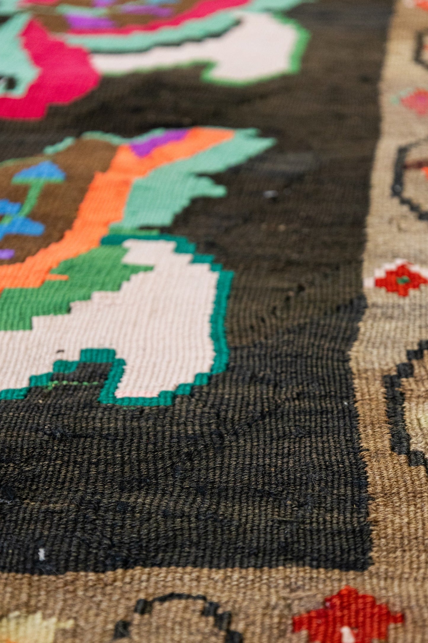 Vintage Bessarabian Handwoven Tribal Rug, J87192