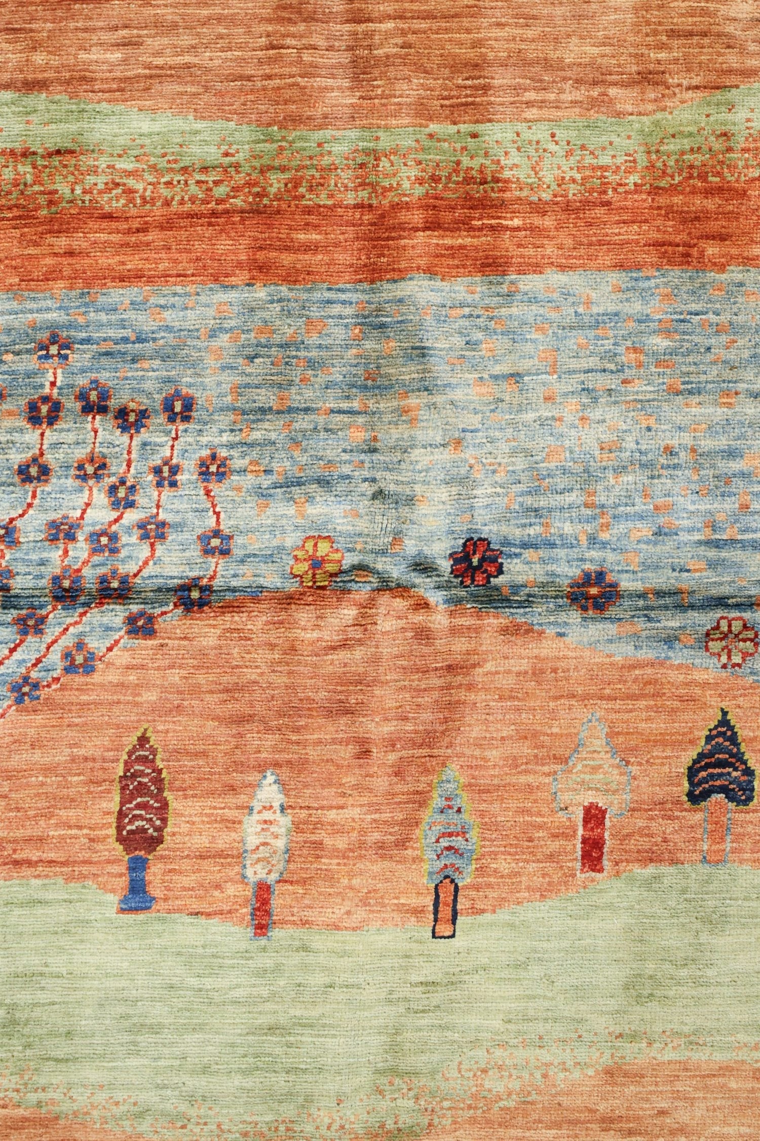 Landscape Gabbeh Handwoven Tribal Rug, J71310