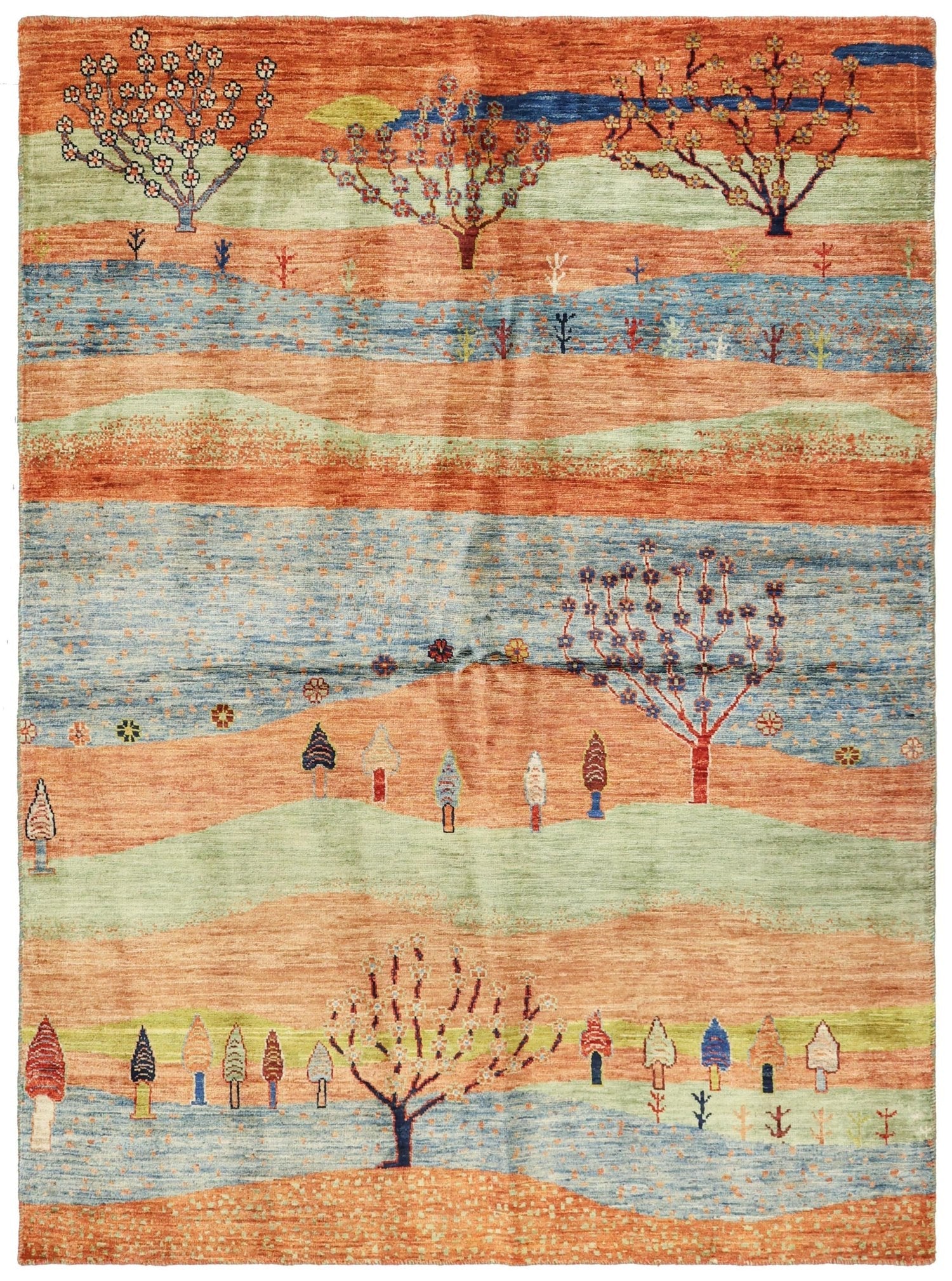 Landscape Gabbeh Handwoven Tribal Rug