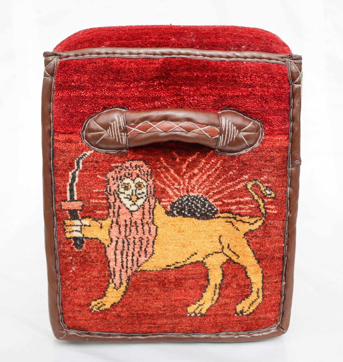 Lion Gabbeh Tribal Ottoman, J75590
