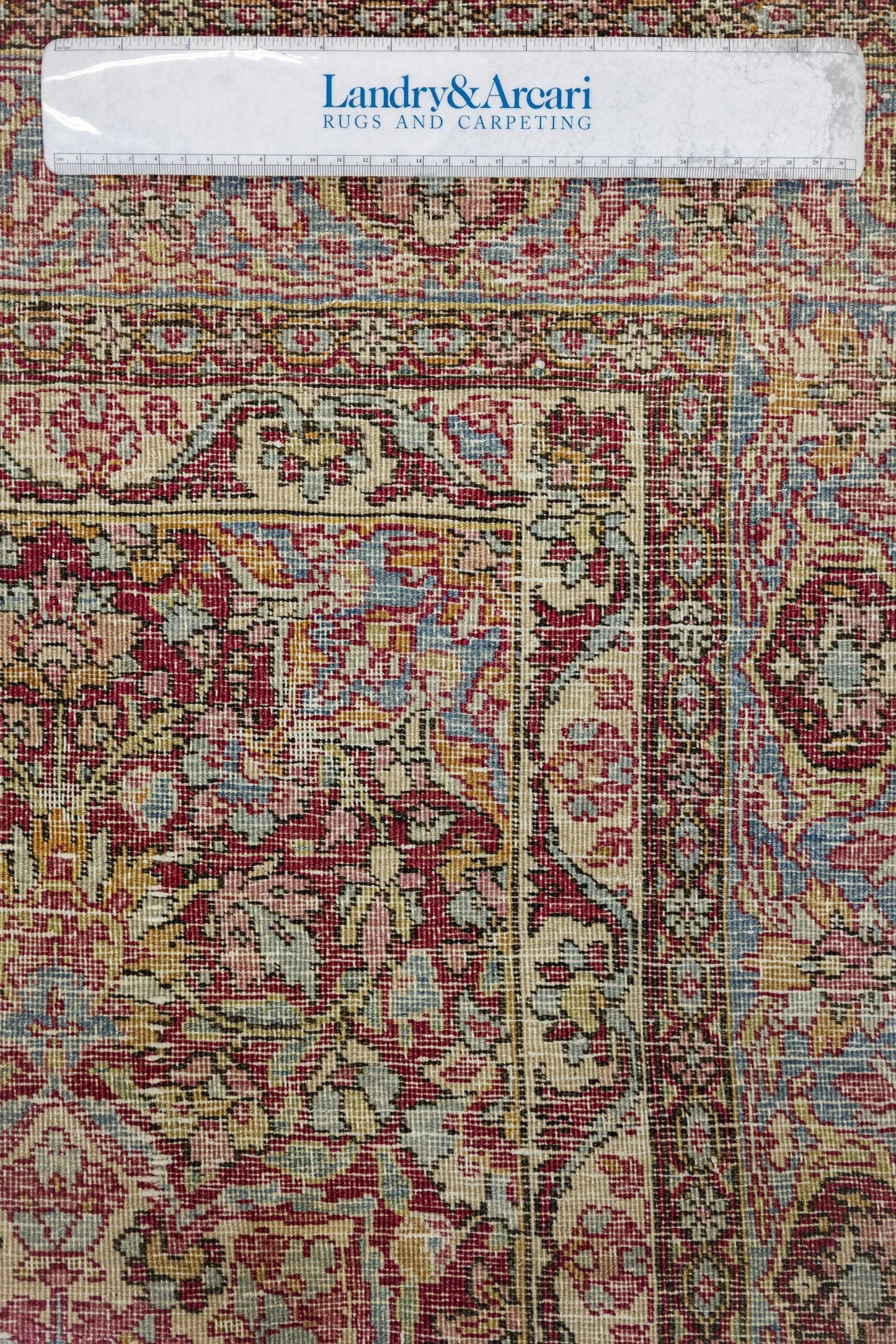 Vintage Mashad Amoghli Handwoven Tribal Rug, J75317