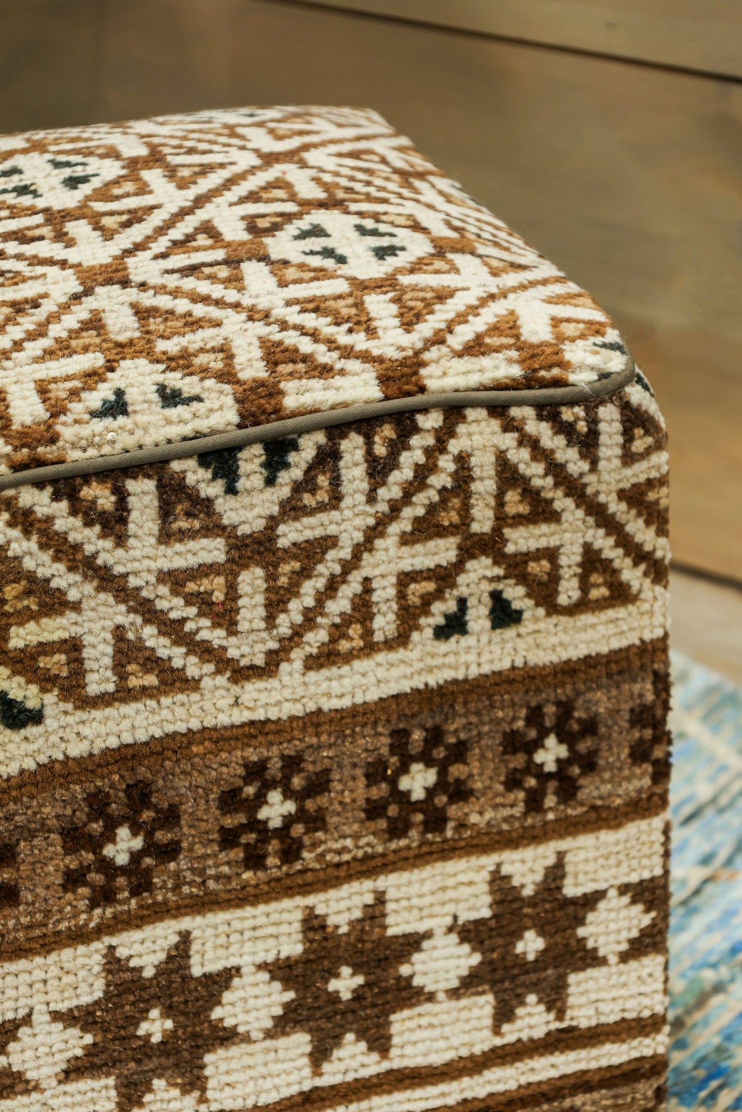 Moroccan Rug Ottoman, J80381