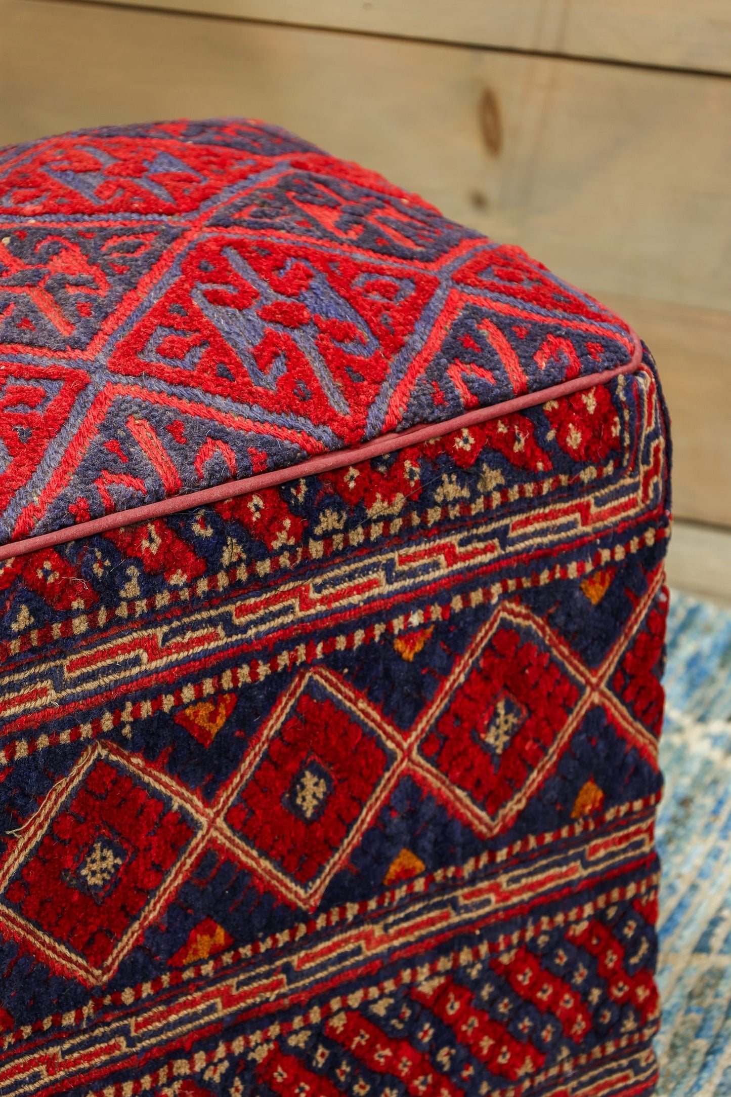 Mushwani Rug Ottoman, J80377