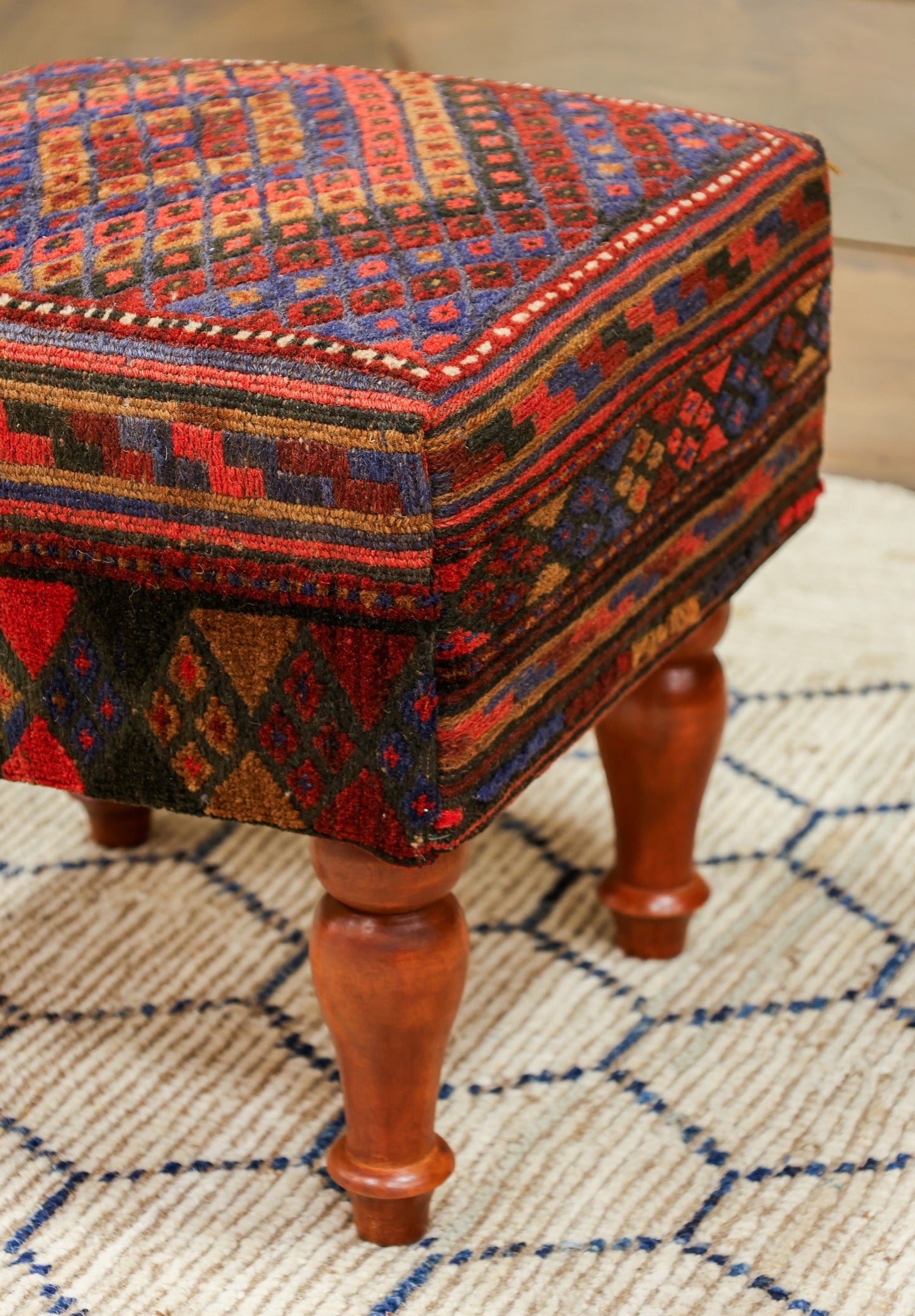 Mushwani Rug Foot Stool, J80251