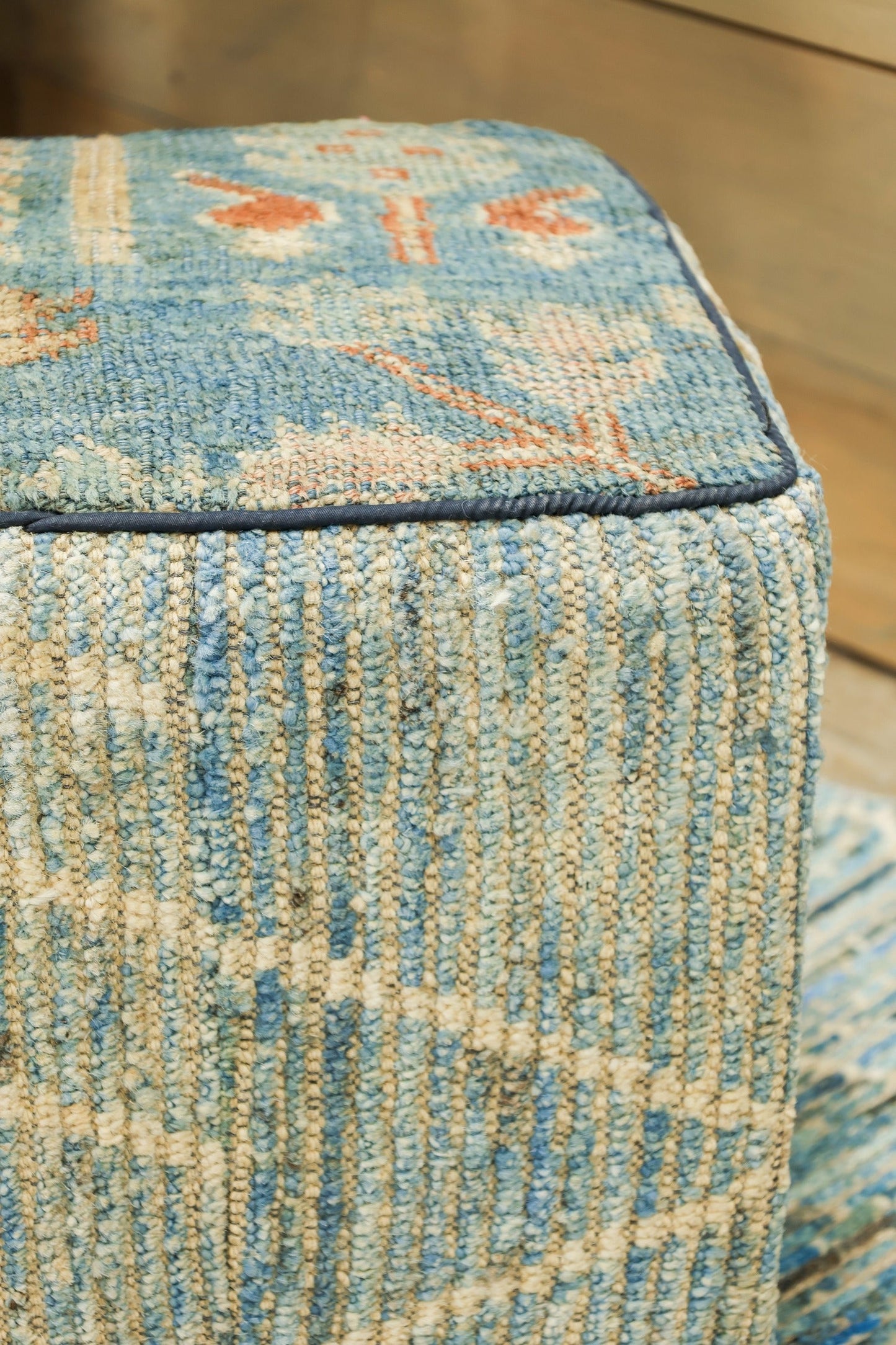 Oushak Rug Ottoman, J80345