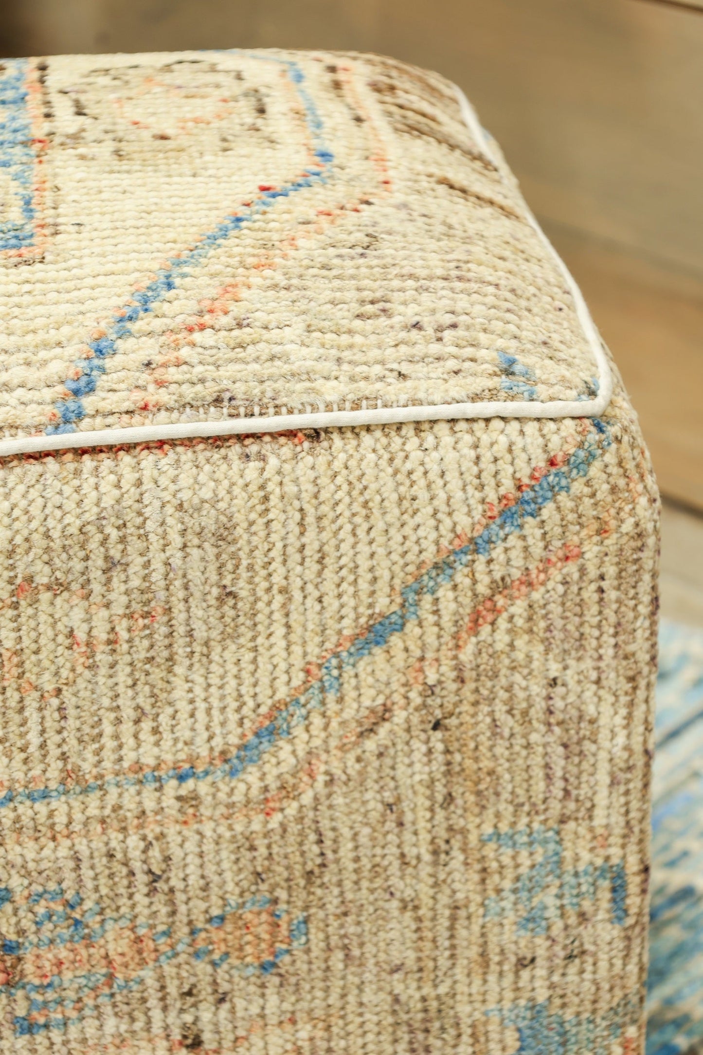 Oushak Rug Ottoman, J80348
