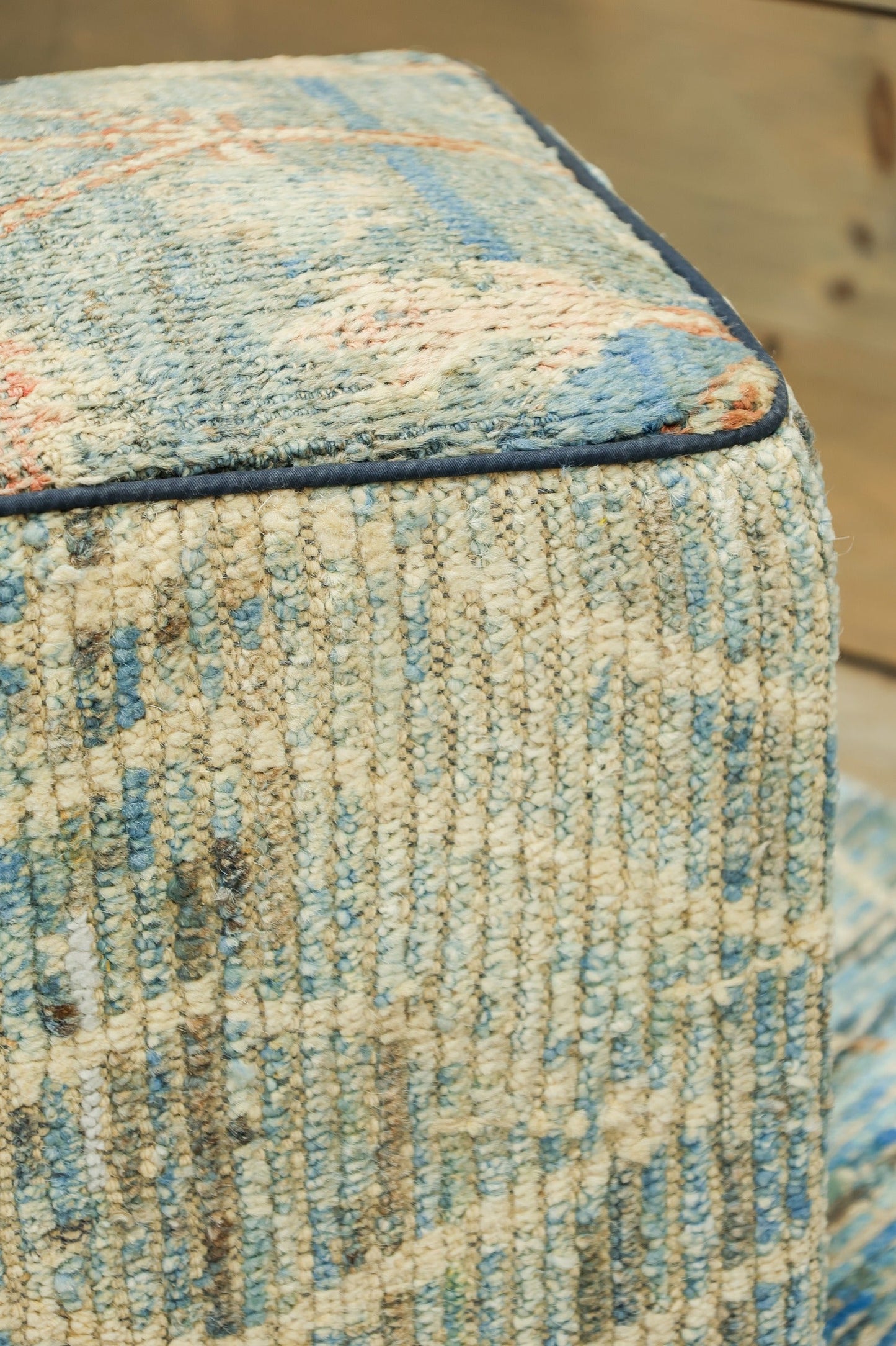 Oushak Rug Ottoman, J80370