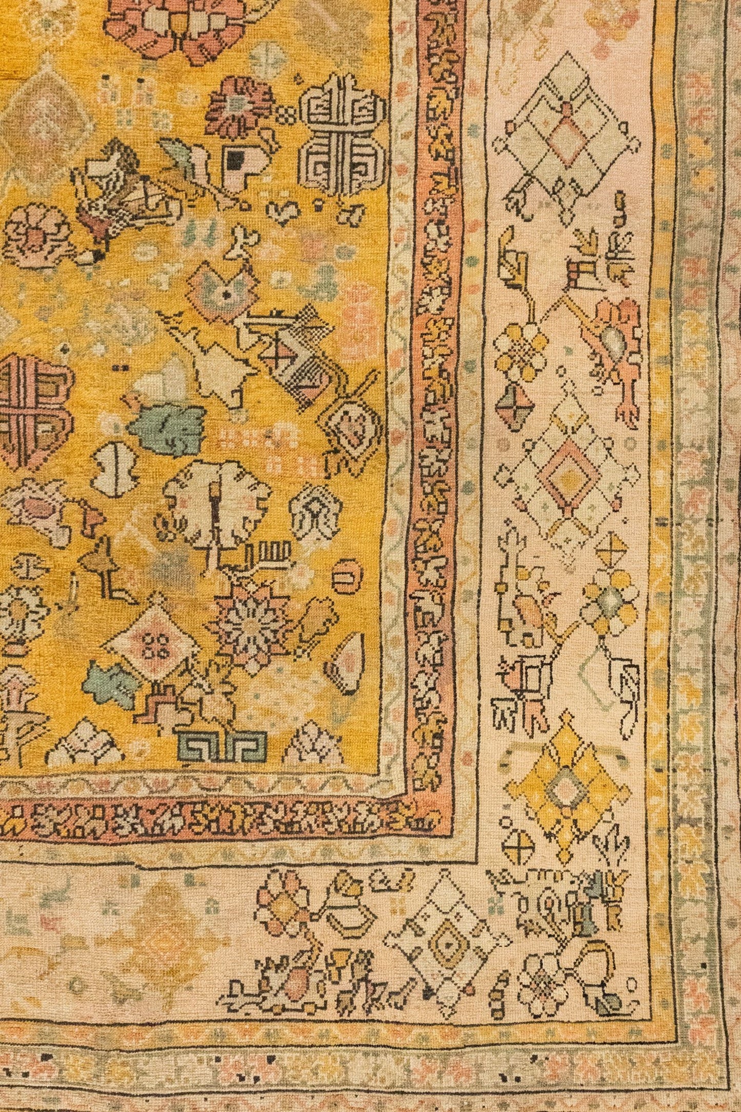 Antique Oushak Handwoven Tribal Rug, J78381