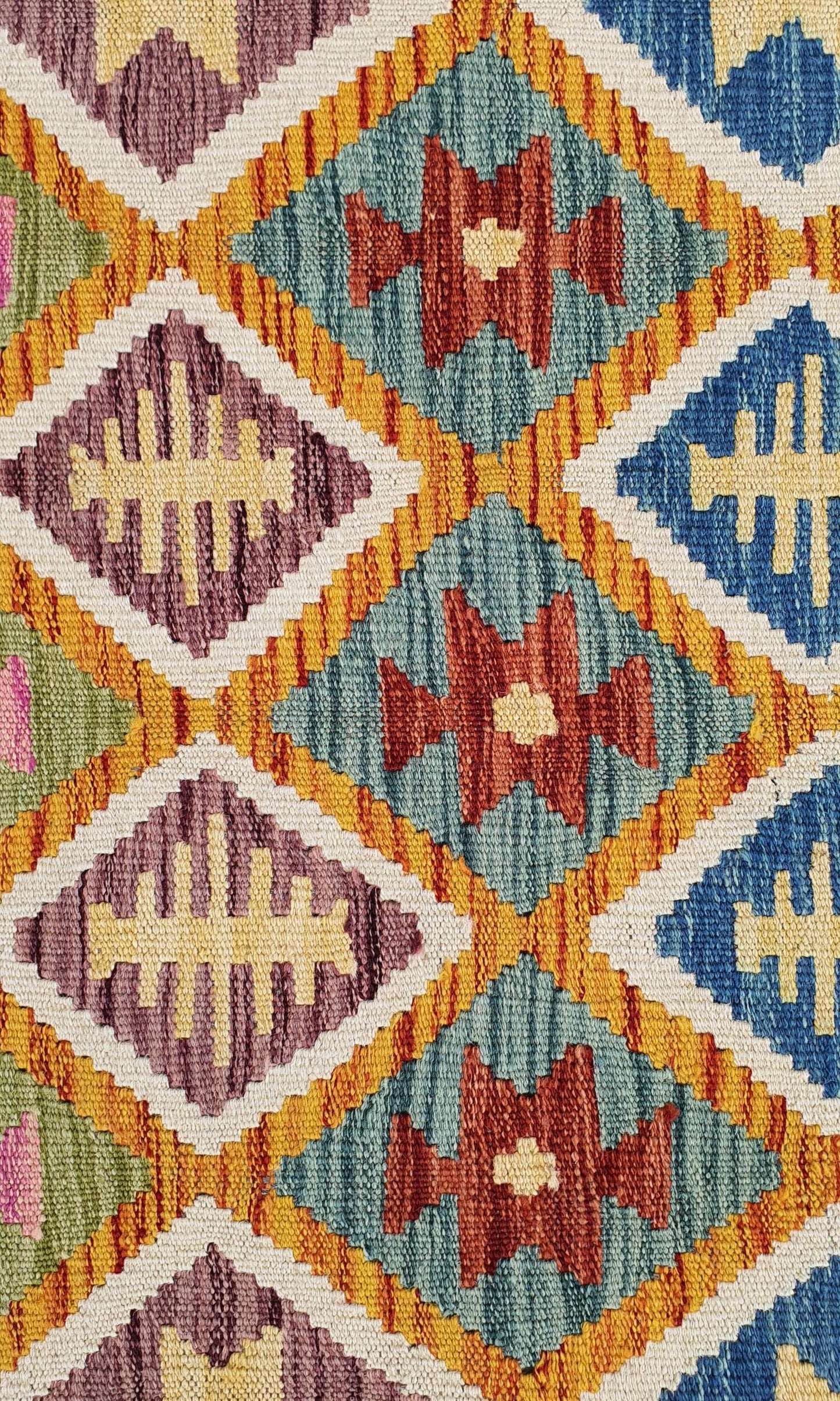 Uzbek Kilim Handwoven Tribal Rug, J80191