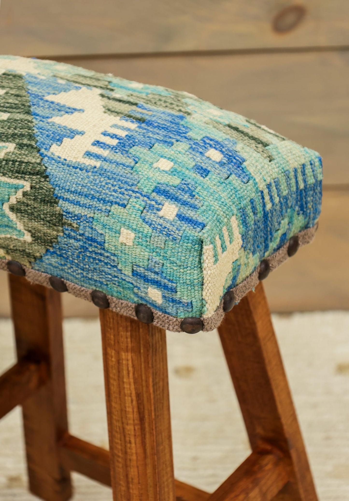 Small Uzbek Kilim Rug Stool, J80270