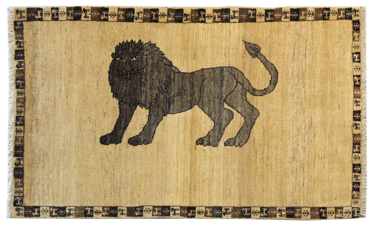 Lion Gabbeh Handwoven Contemporary Rug