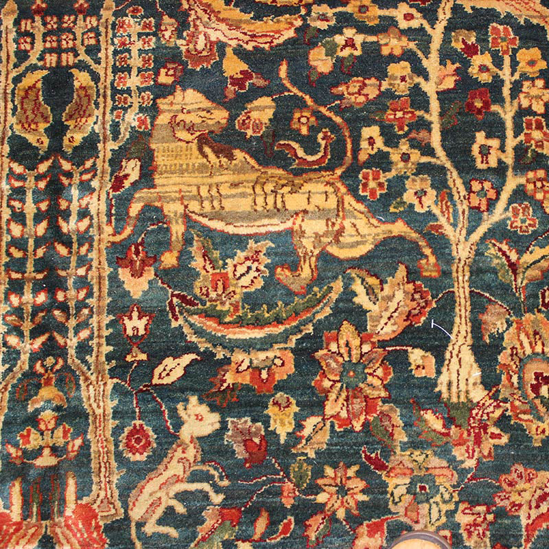 Elephant Agra Handwoven Traditional Rug, J14986