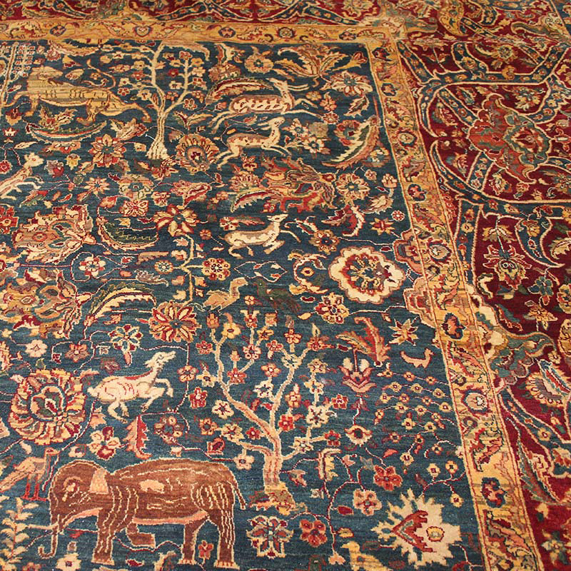 Elephant Agra Handwoven Traditional Rug, J14986
