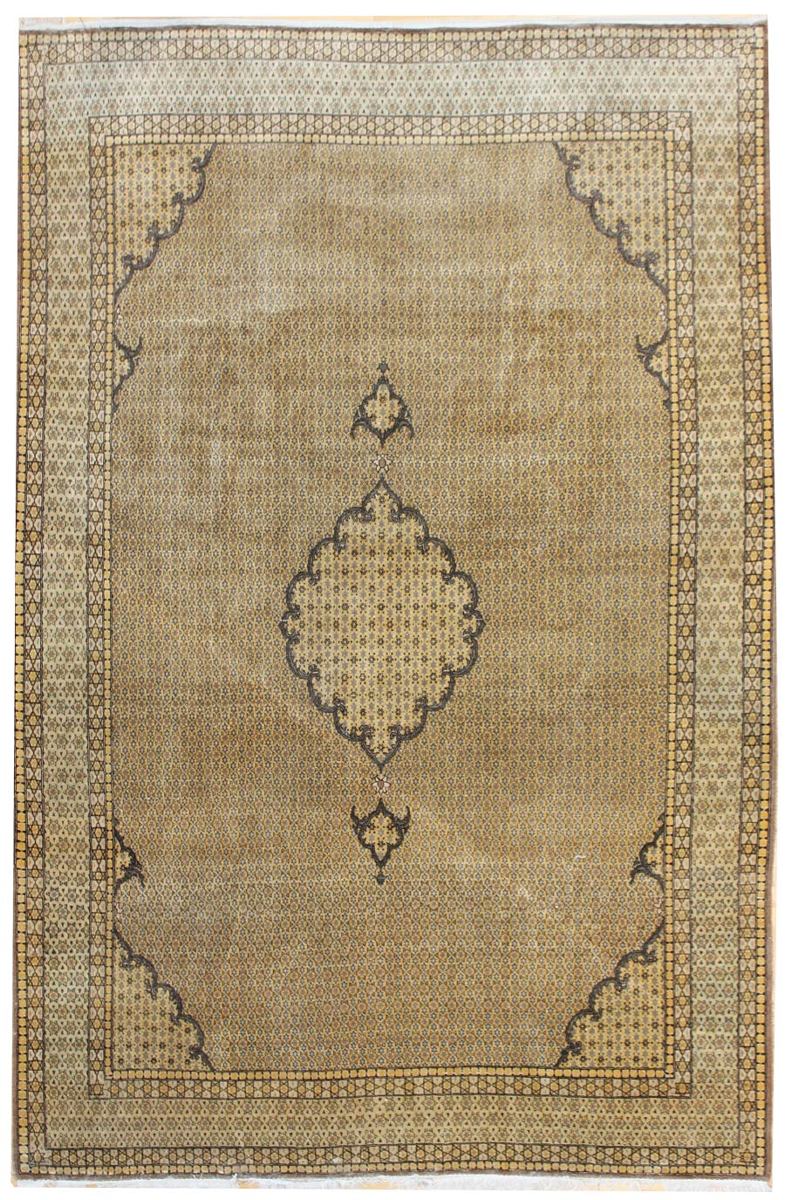 Antique Ghum handwoven rug, JF4729: traditional design, beige & brown tones.