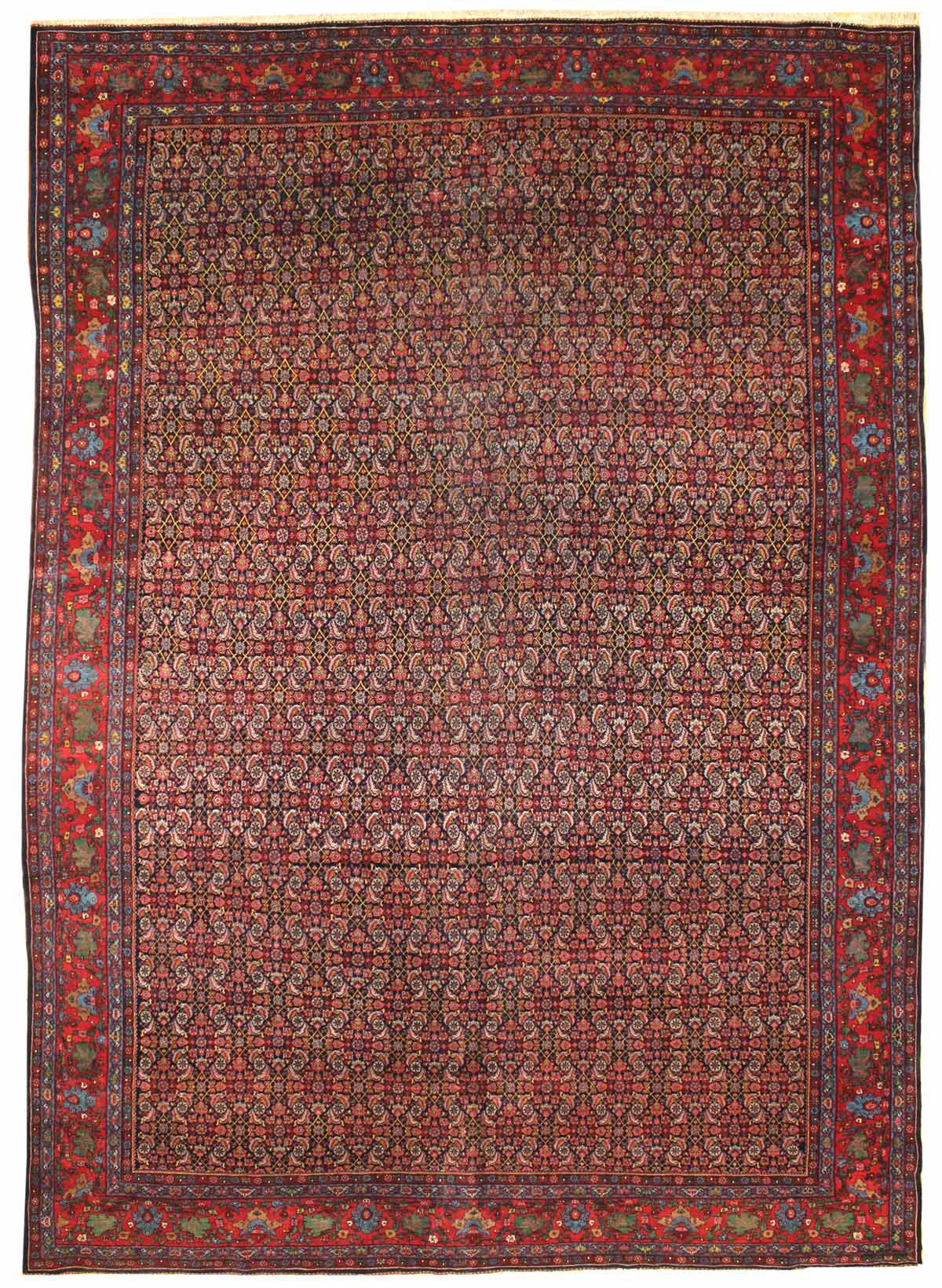 Antique Herati Handwoven Traditional Rug