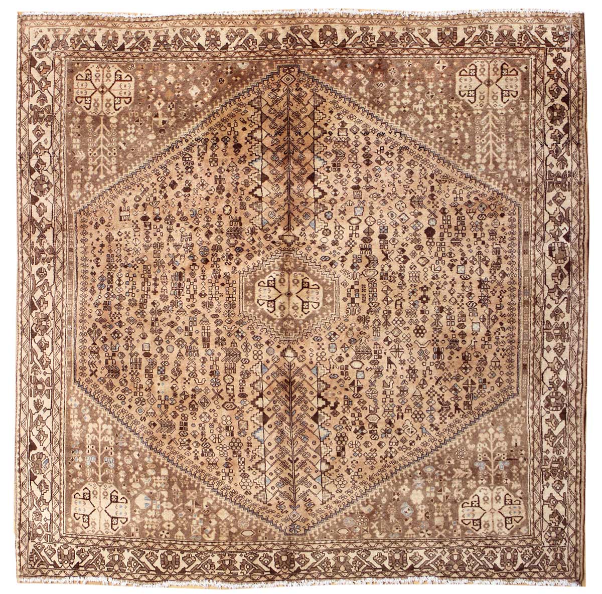 Vintage Abadeh Handwoven Tribal Rug