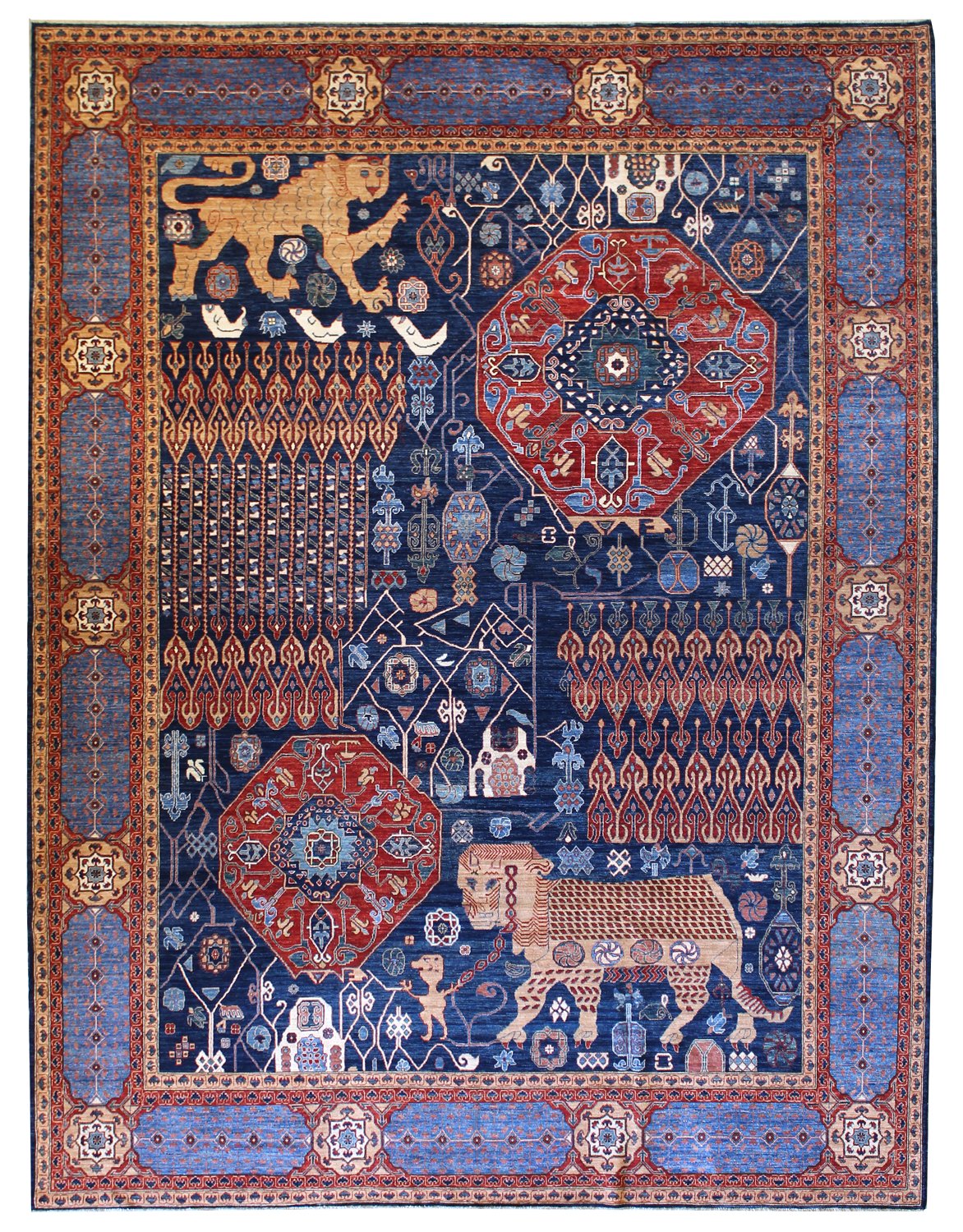 Lion Mamluk Handwoven Tribal Rug