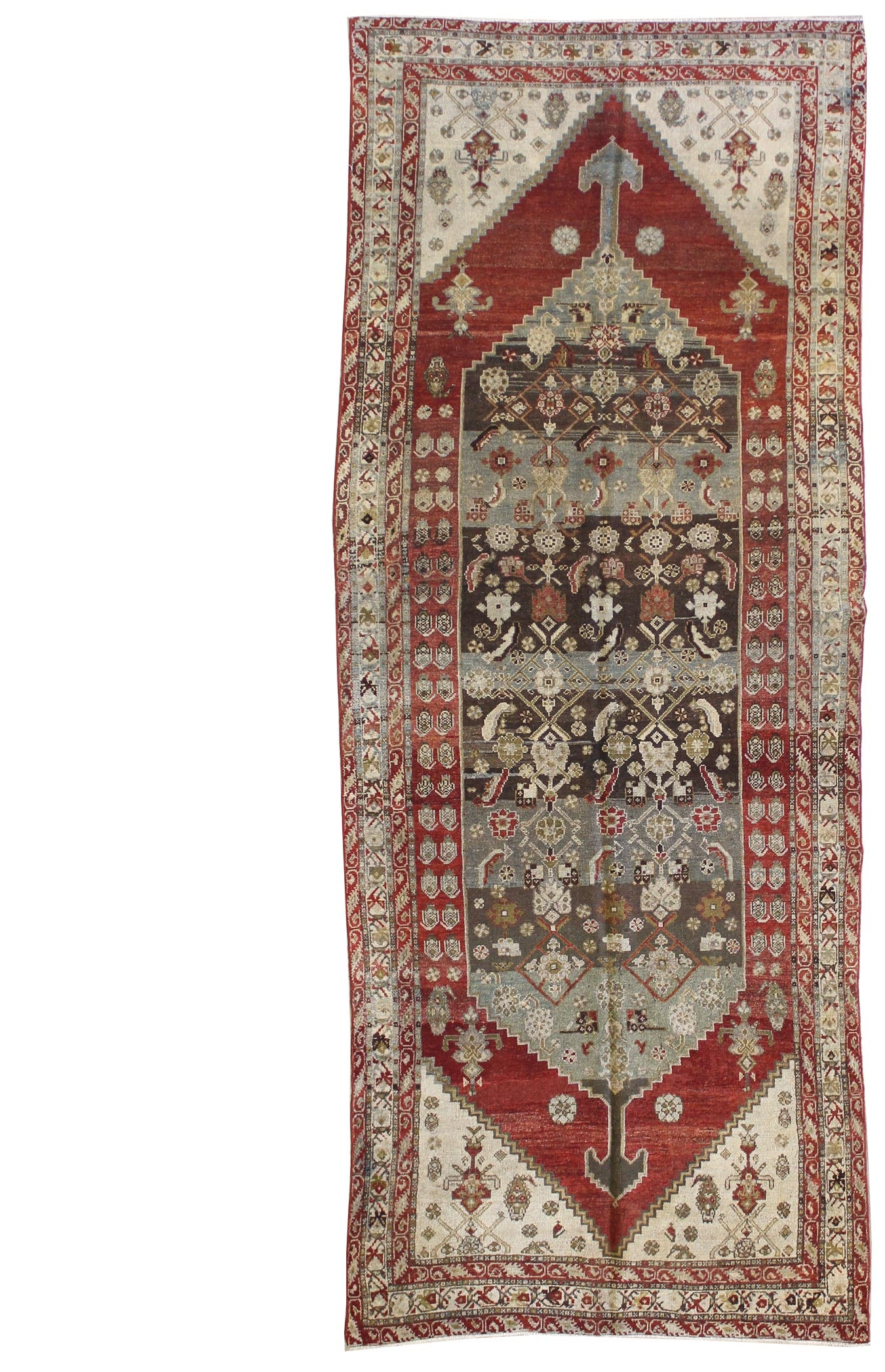 Antique Malayer handwoven tribal rug, JF7817: red, beige, and brown tones, intricate design.
