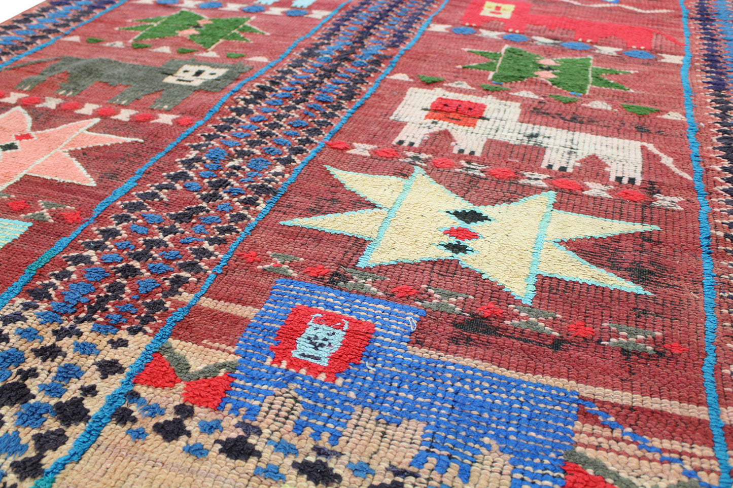 Vintage Moroccan Handwoven Tribal Rug, J56516