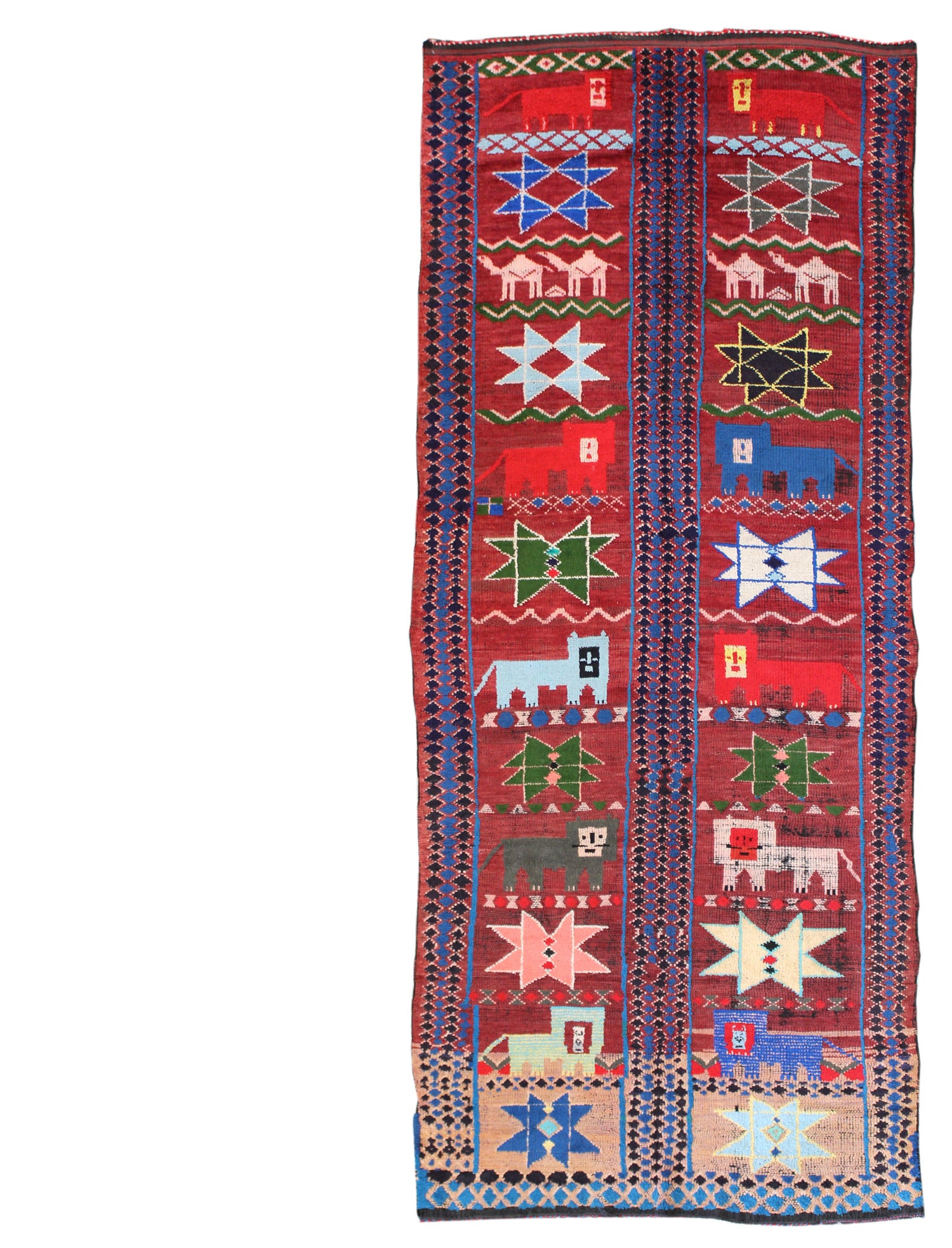 Vintage Moroccan Handwoven Tribal Rug