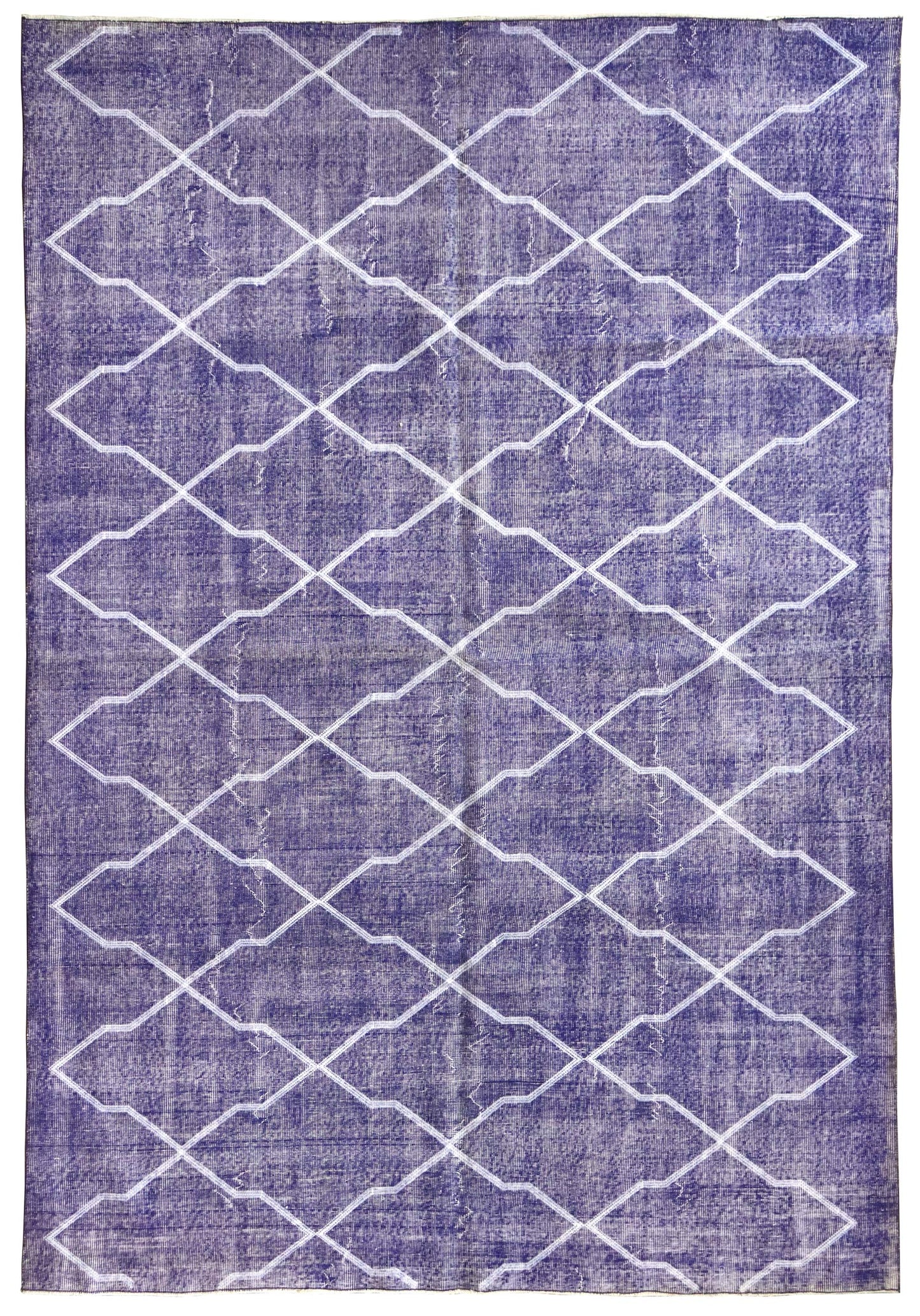 Vintage Embroidered Overdye Handwoven Contemporary Rug