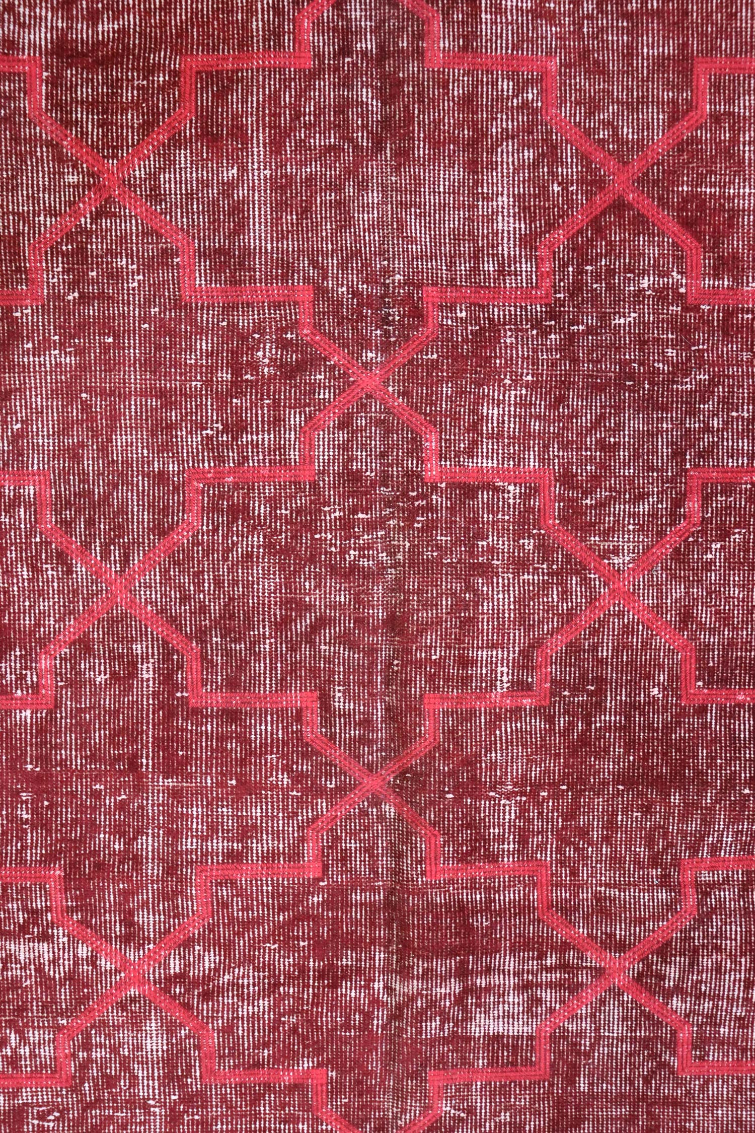 Vintage Embroidered Overdye Handwoven Contemporary Rug, J66079