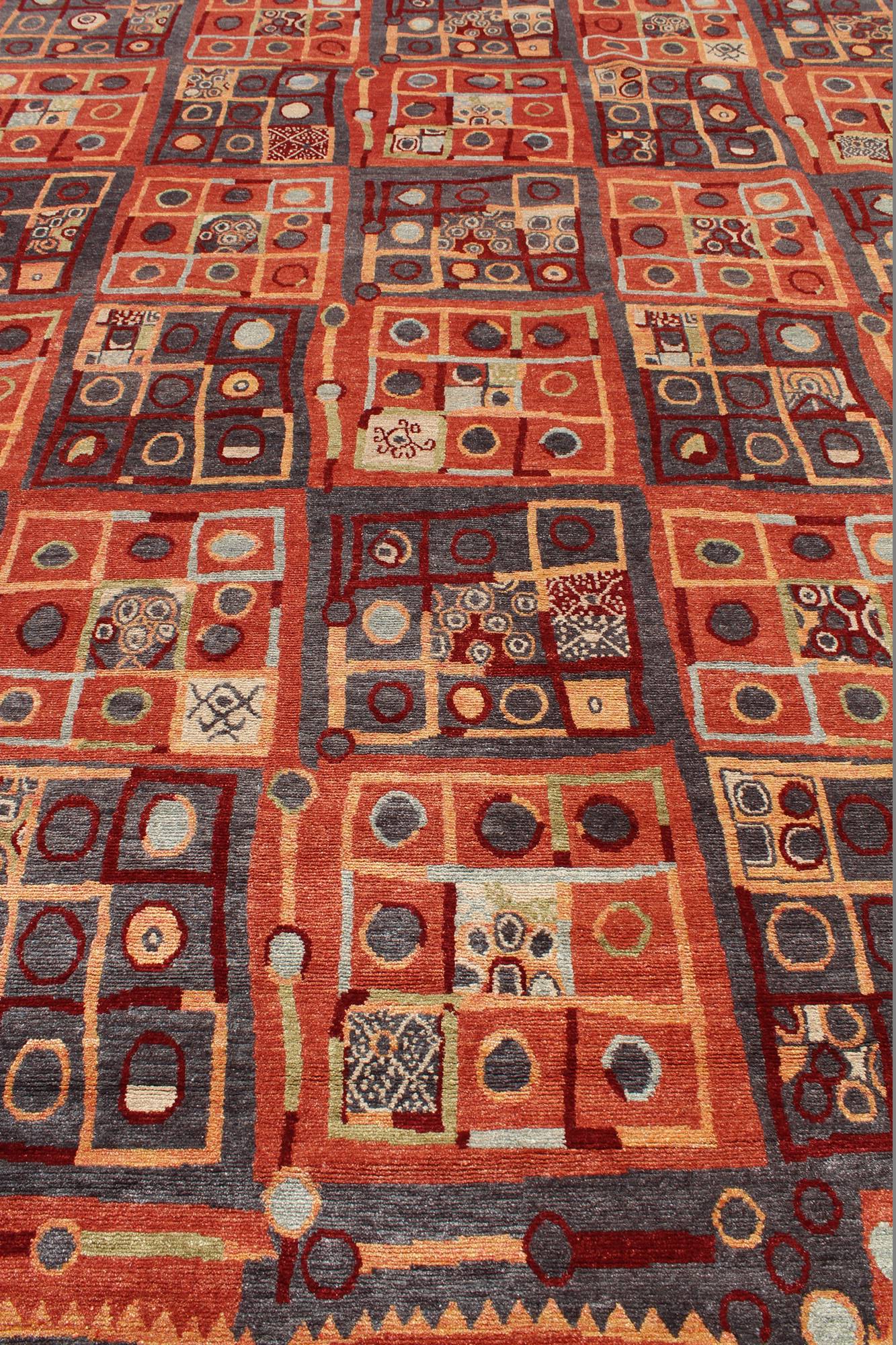 Tic-Tac-Toe Handwoven Closeout Rug, J48131