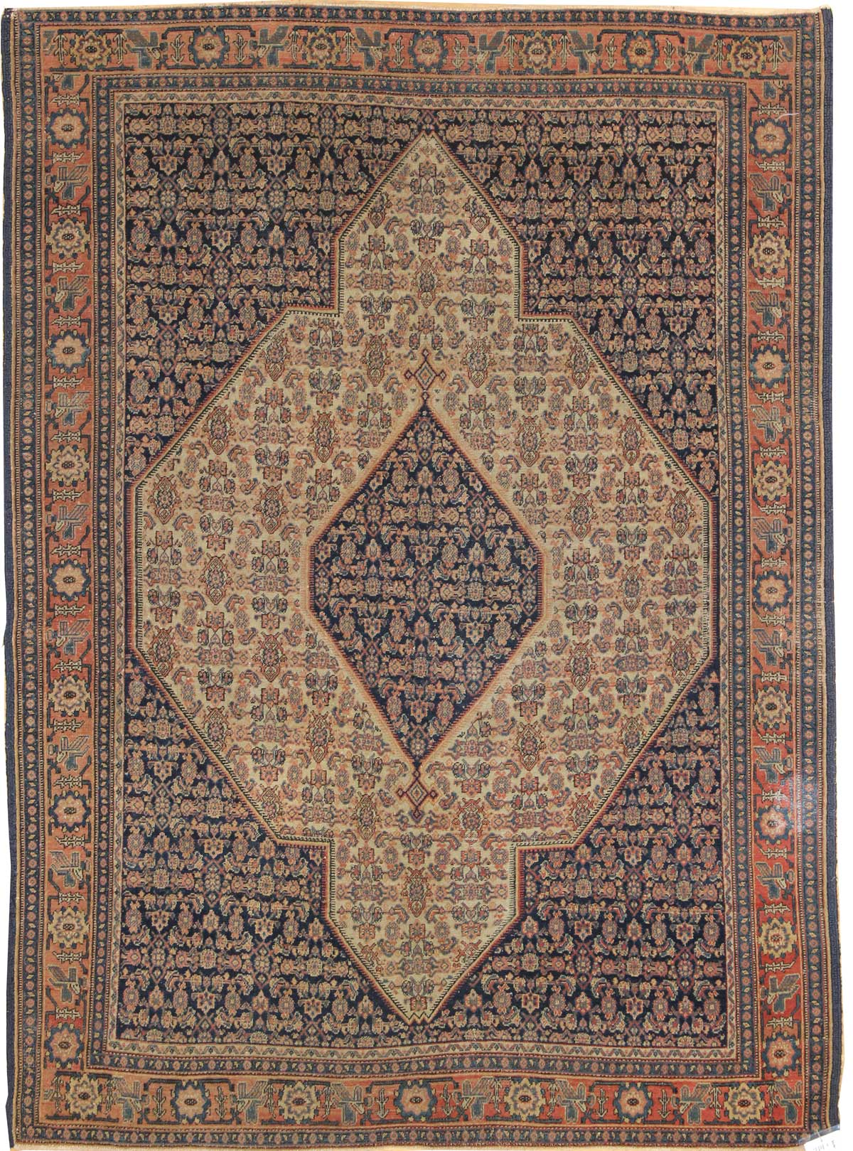 Antique Senneh Handwoven Traditional Rug