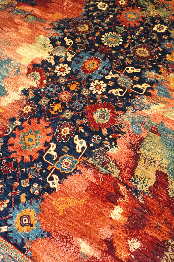 Erased Harshang Handwoven Transitional Rug Landry & Arcari