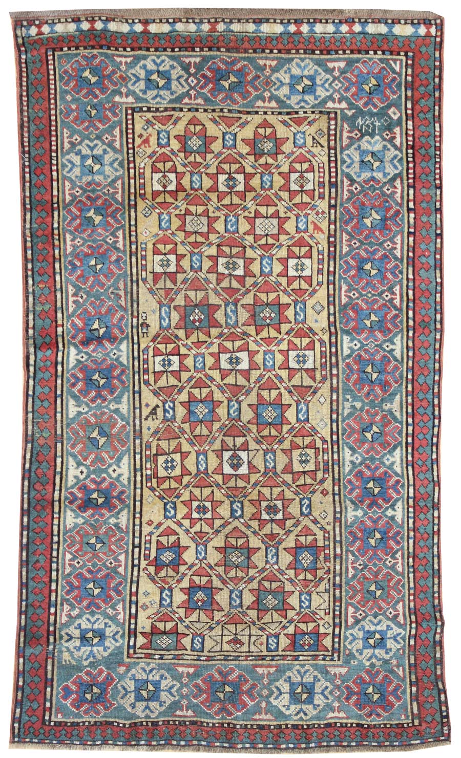 Antique Baku Handwoven Tribal Rug