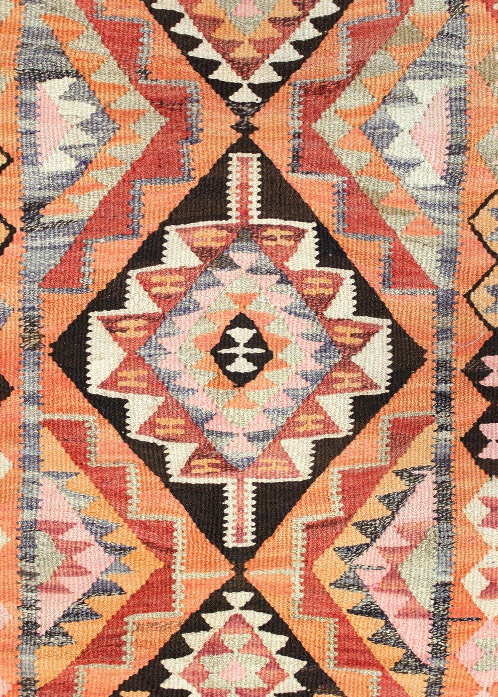 Vintage Herki Kilim Handwoven Tribal Rug, J67092
