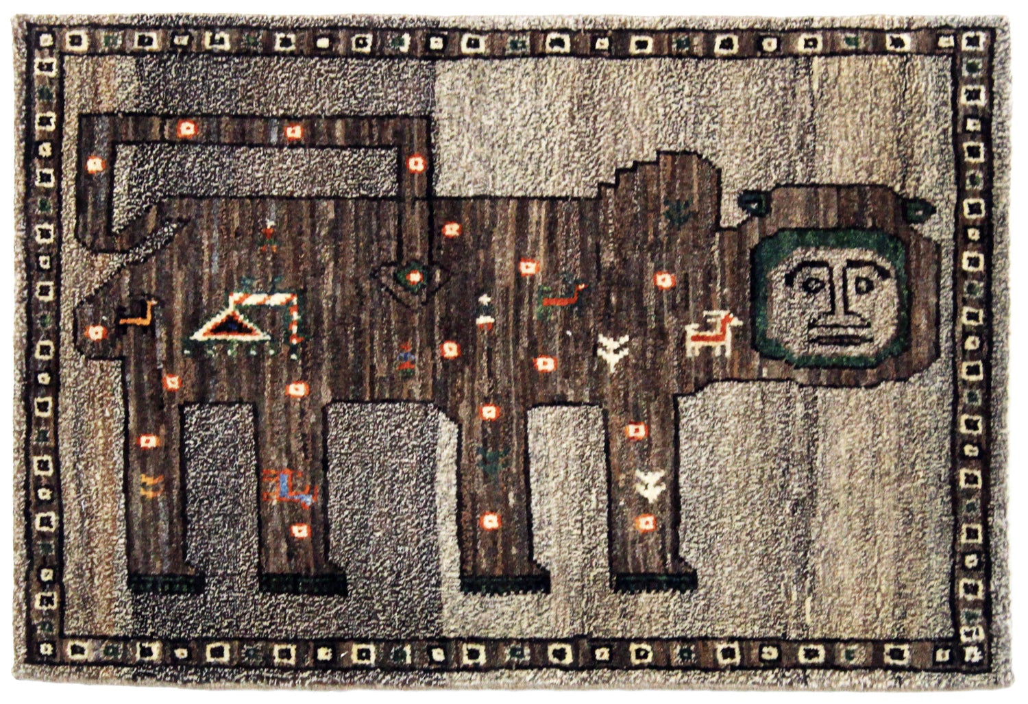 Lion Gabbeh Handwoven Tribal Rug