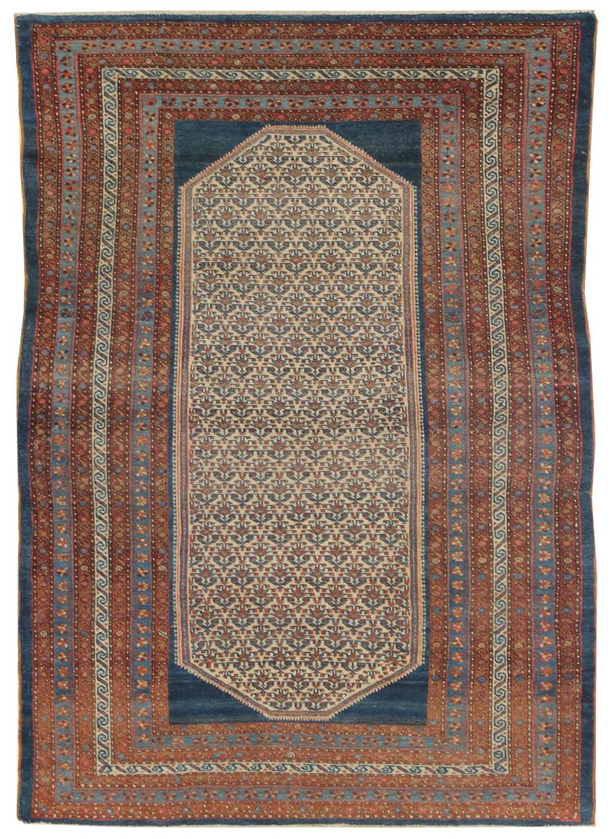 Antique N.W. Persian Handwoven Tribal Rug JF5378: Multicolored, detailed floral pattern, intricate border.