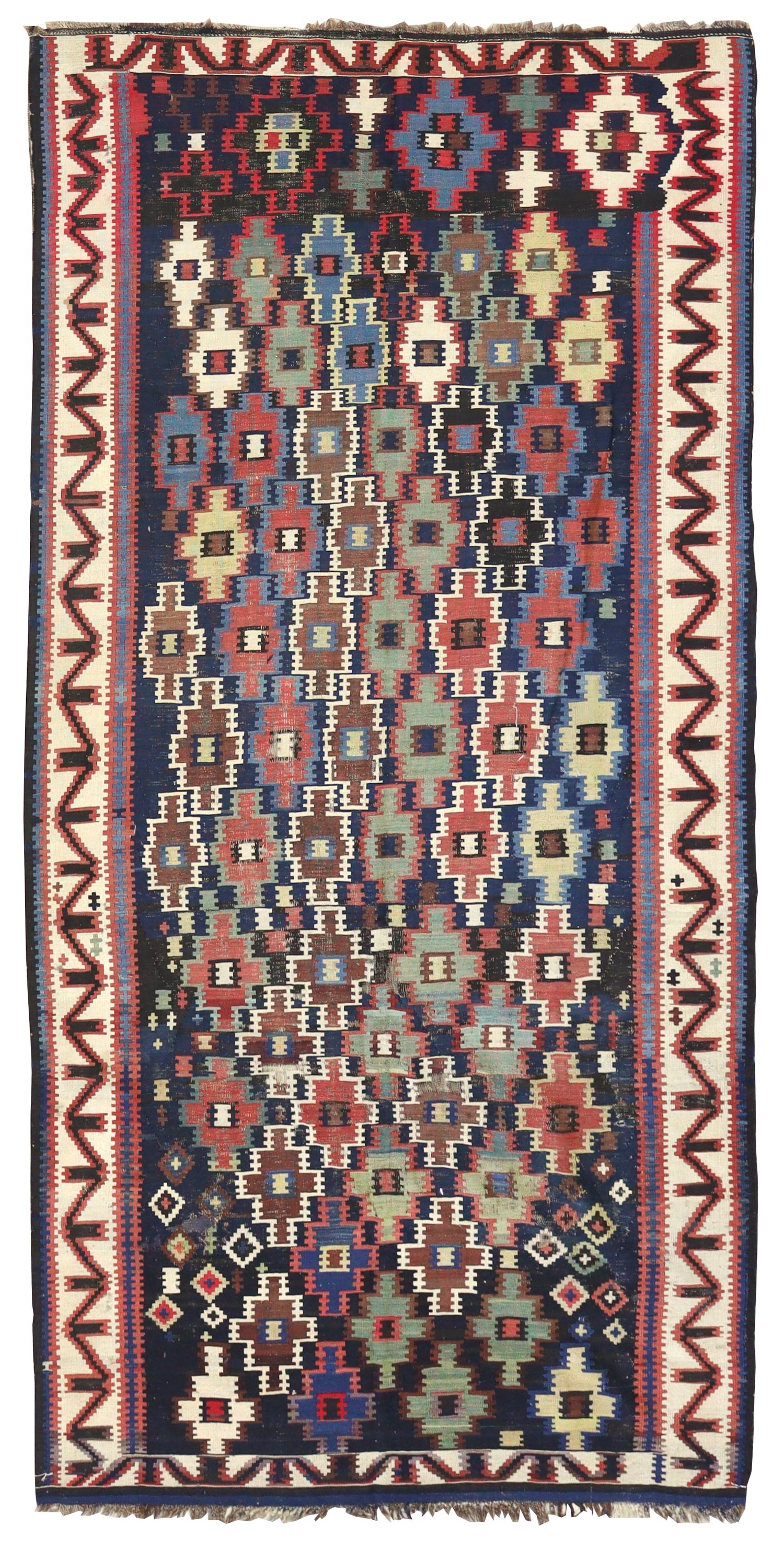 Vintage Shirvan Kilim Handwoven Tribal Rug