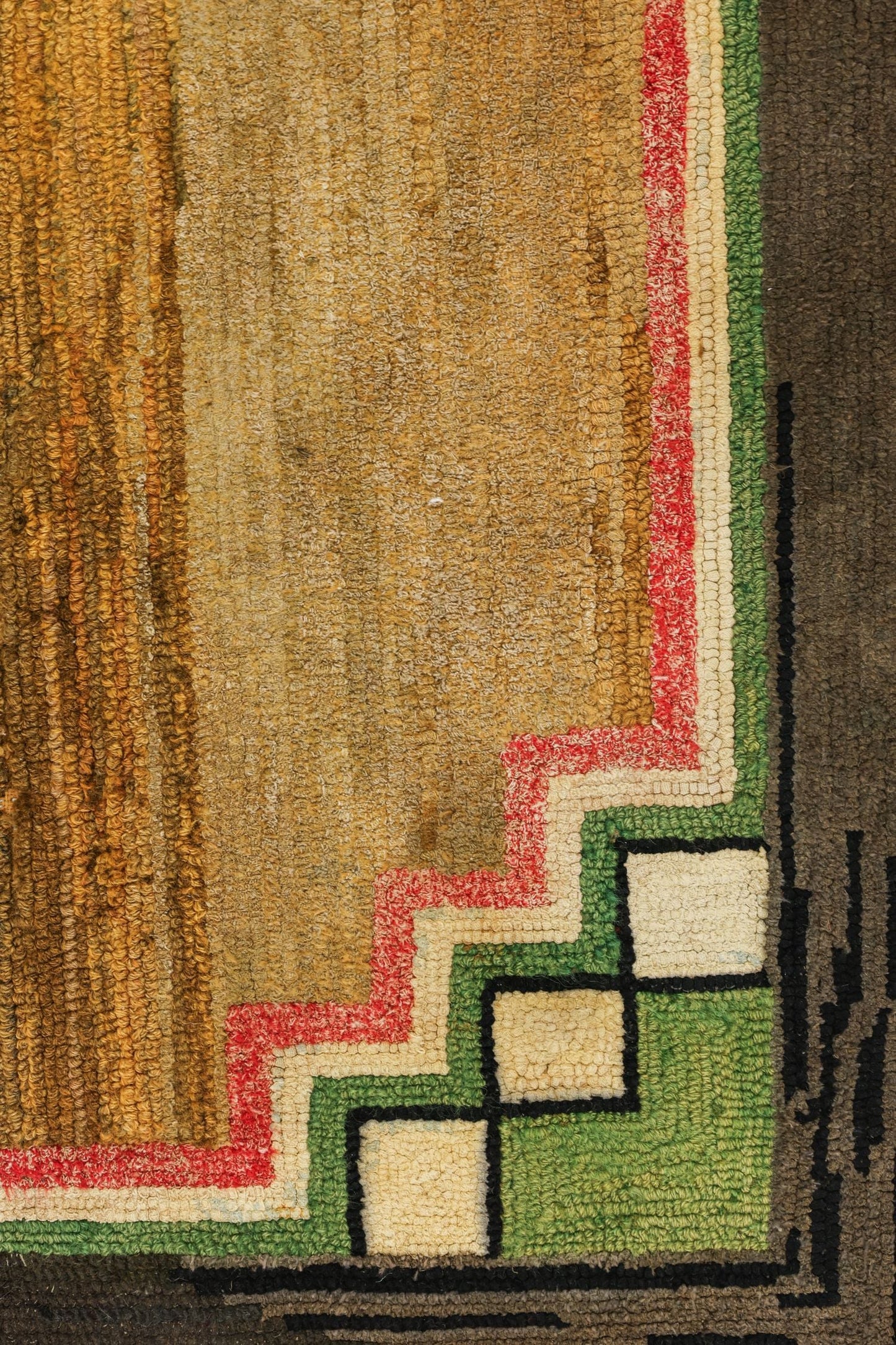 Antique American Hooked Handwoven Contemporary Rug, J80942