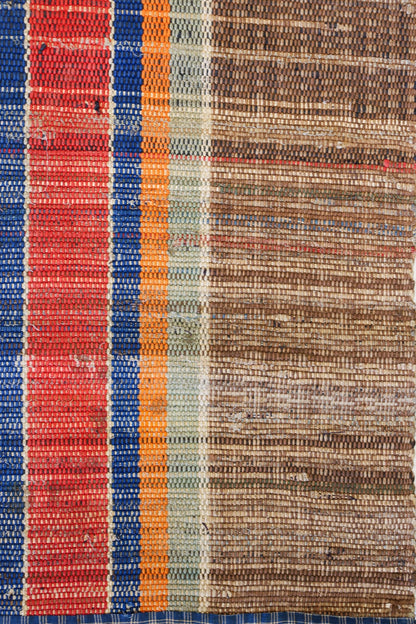 Antique American Rag Rug Handwoven Contemporary Rug, J80035