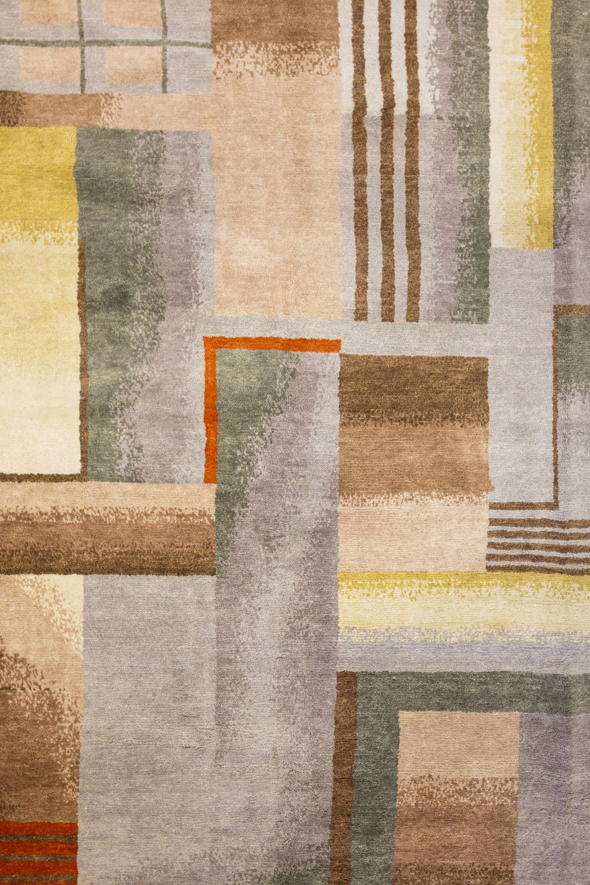 Art Deco Handwoven Contemporary Rug, J89755