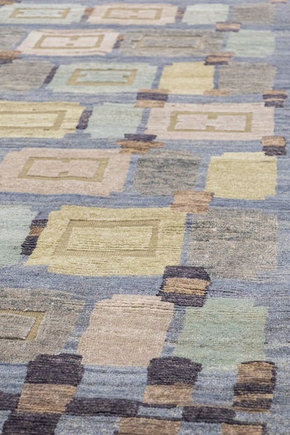 Art Deco Handwoven Contemporary Rug, J89768