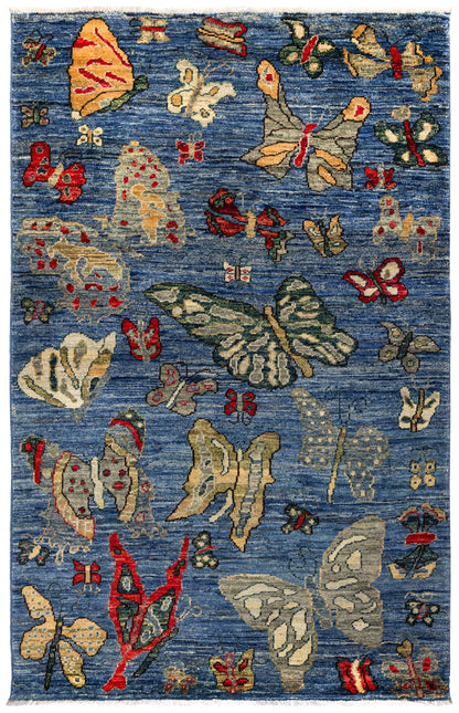 Butterfly In The Sky Handwoven Contemporary Rug