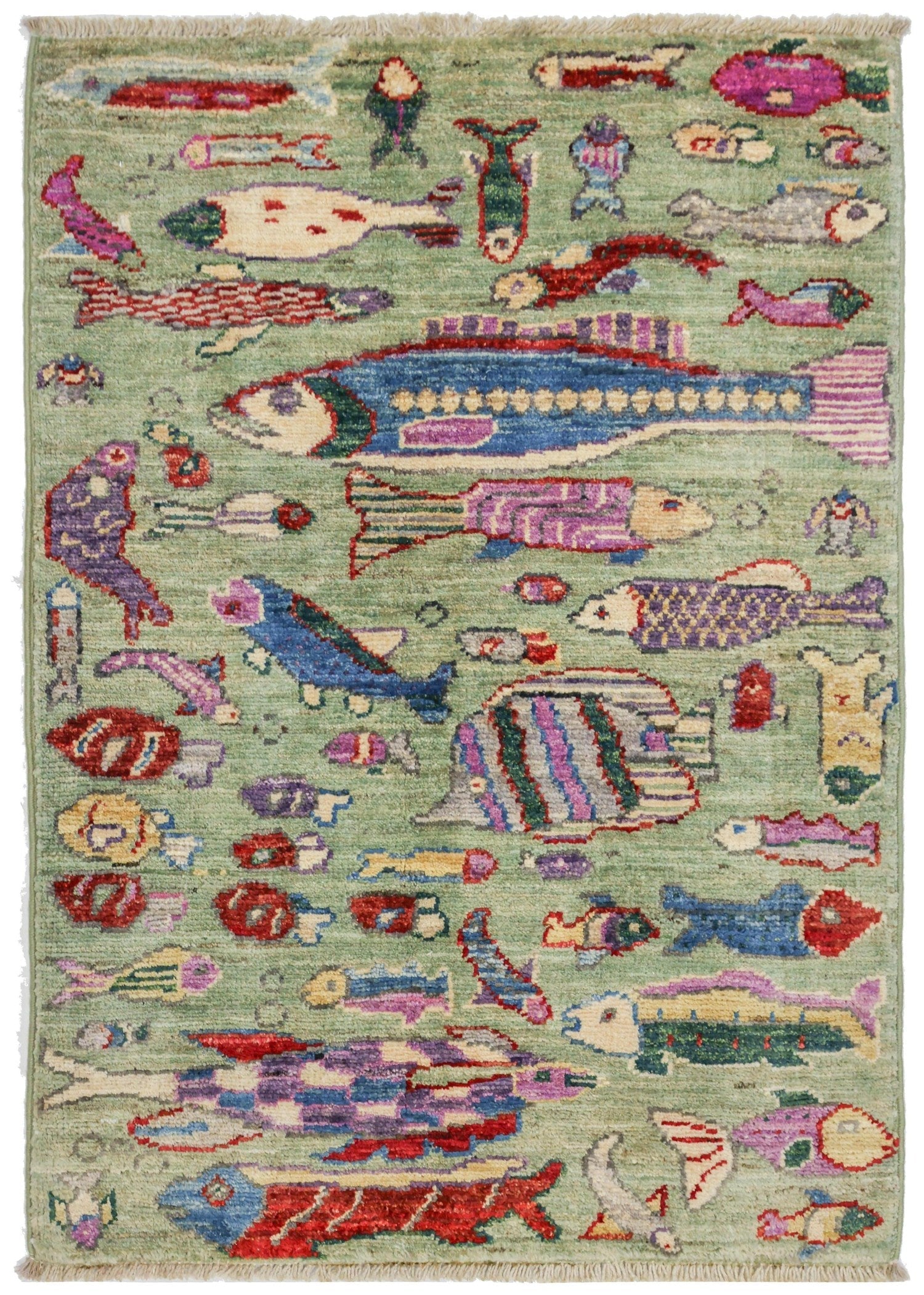 Turkish Handmade Fish Rug Fish Handwoven Contemporary Rug | Landry & Arcari – Landry & Arcari ...