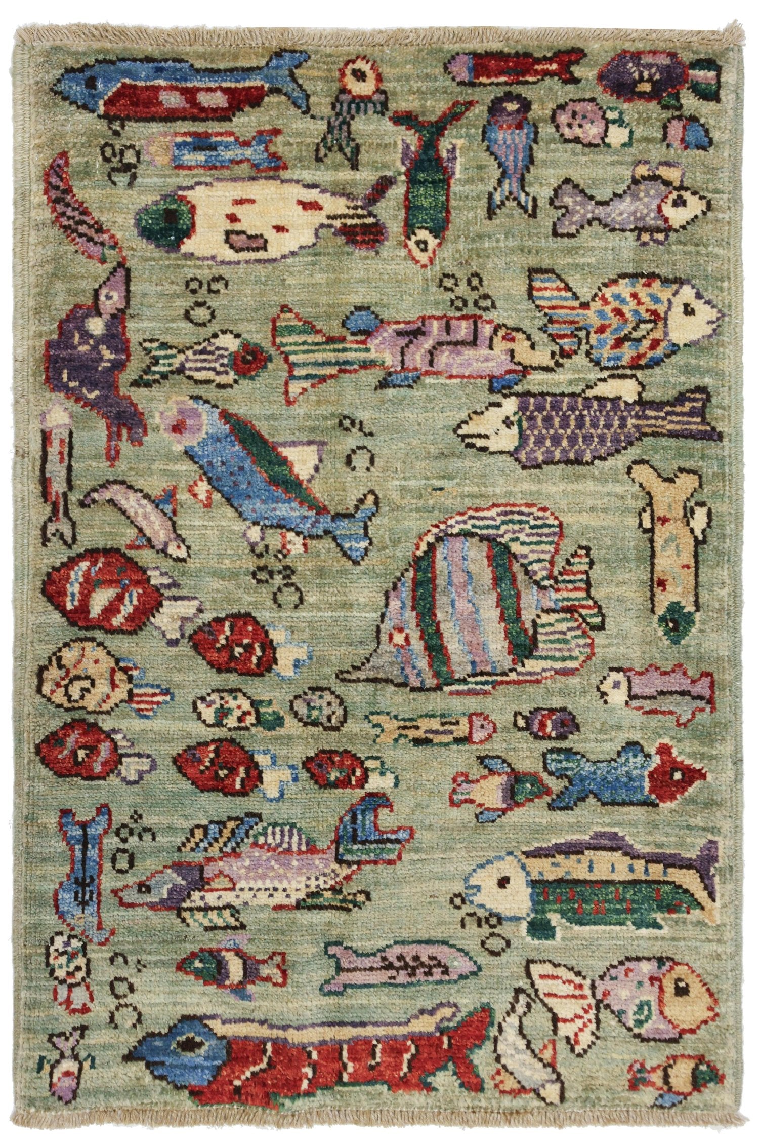 Fish Identification Rug Fish Handwoven Contemporary Rug | Landry & Arcari – Landry & Arcari ...