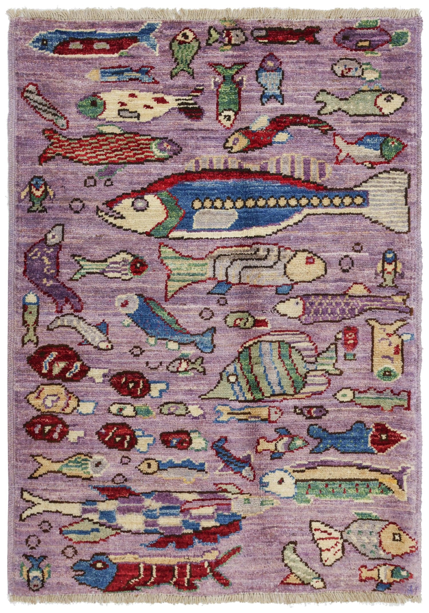 Turkish Handmade Fish Rug Fish Handwoven Contemporary Rug | Landry & Arcari – Landry & Arcari ...