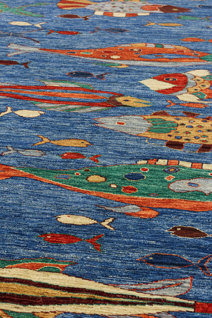 Fish Handwoven Contemporary Rug, J81014