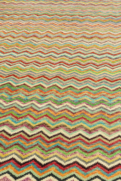 Flame Stitch Handwoven Contemporary Rug, J79476